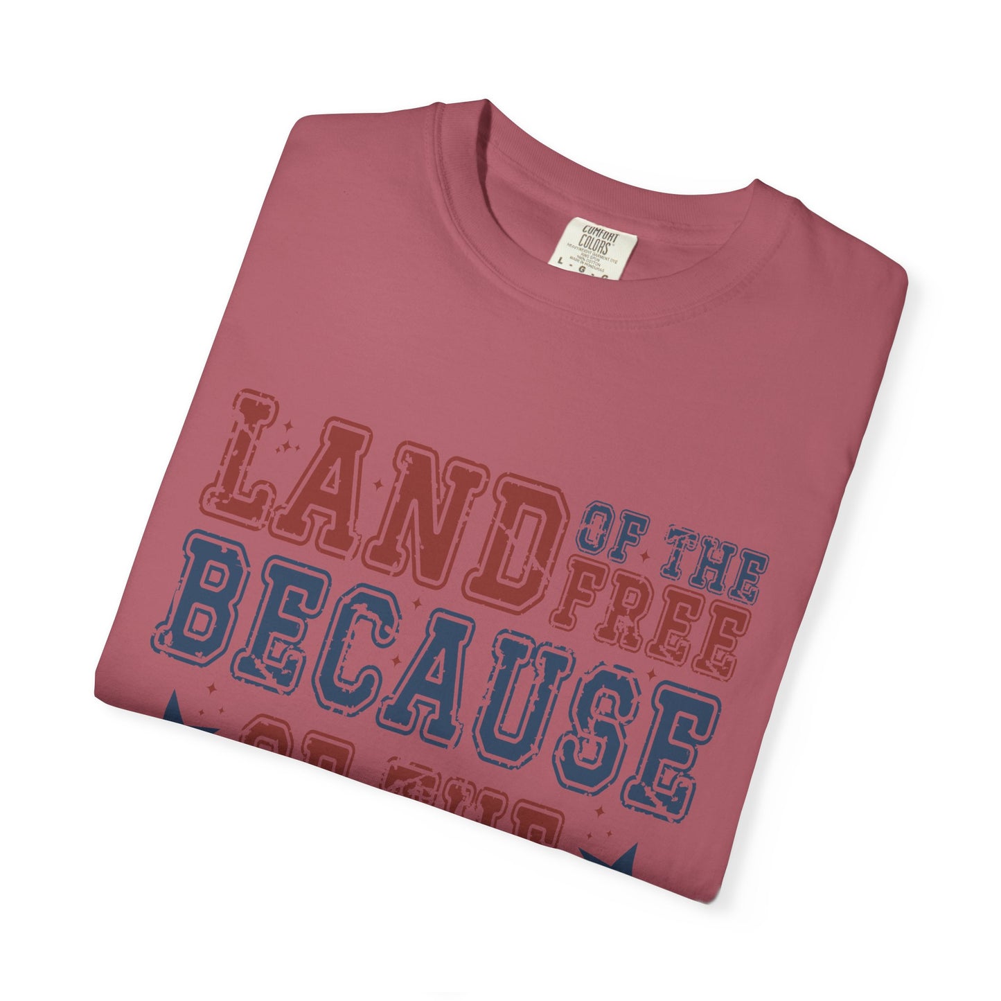 Land Of Free Shirt 4th of July Shirt Comfort Colors® Independence Day Patriotic Mom Dad Gift Exhausted but Free USA Humor Shirt
