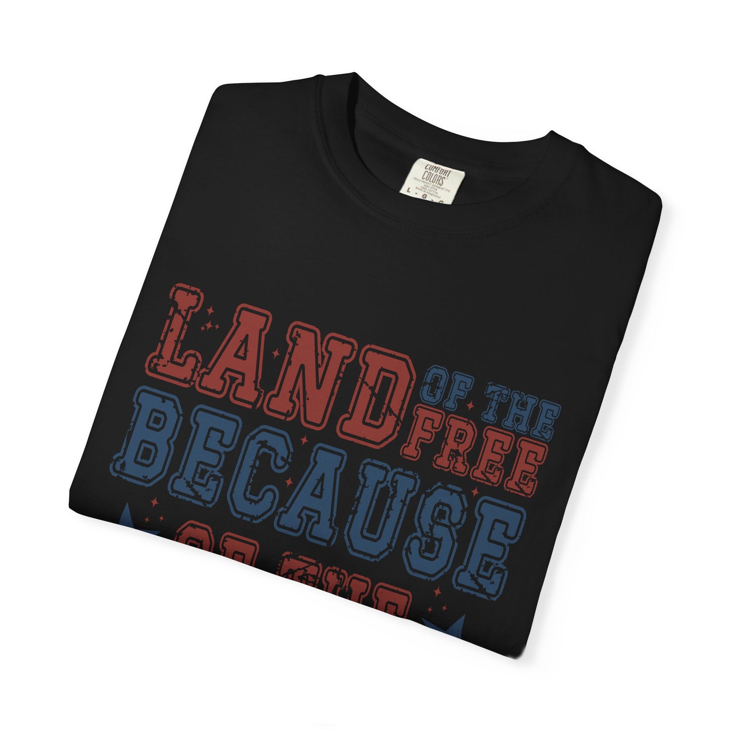 Land Of Free Shirt 4th of July Shirt Comfort Colors® Independence Day Patriotic Mom Dad Gift Exhausted but Free USA Humor Shirt