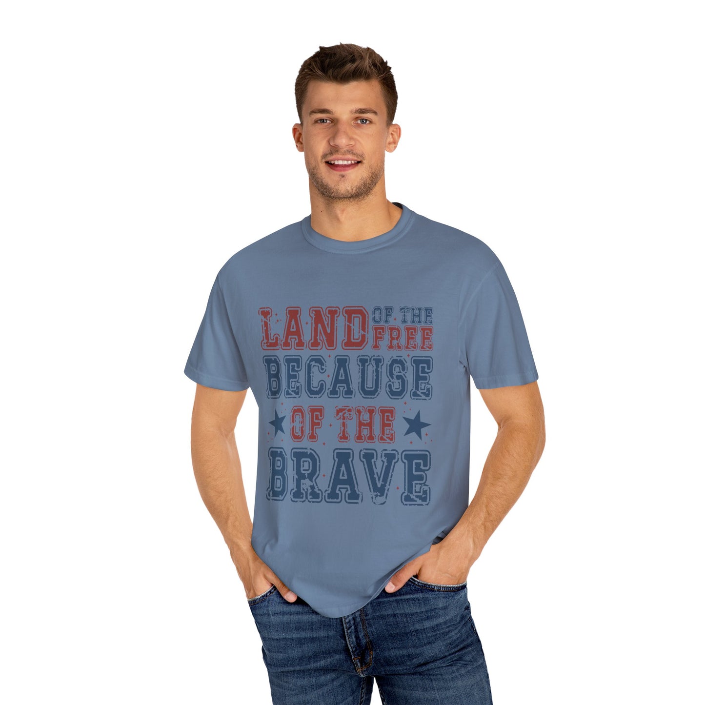 Land Of Free Shirt 4th of July Shirt Comfort Colors® Independence Day Patriotic Mom Dad Gift Exhausted but Free USA Humor Shirt