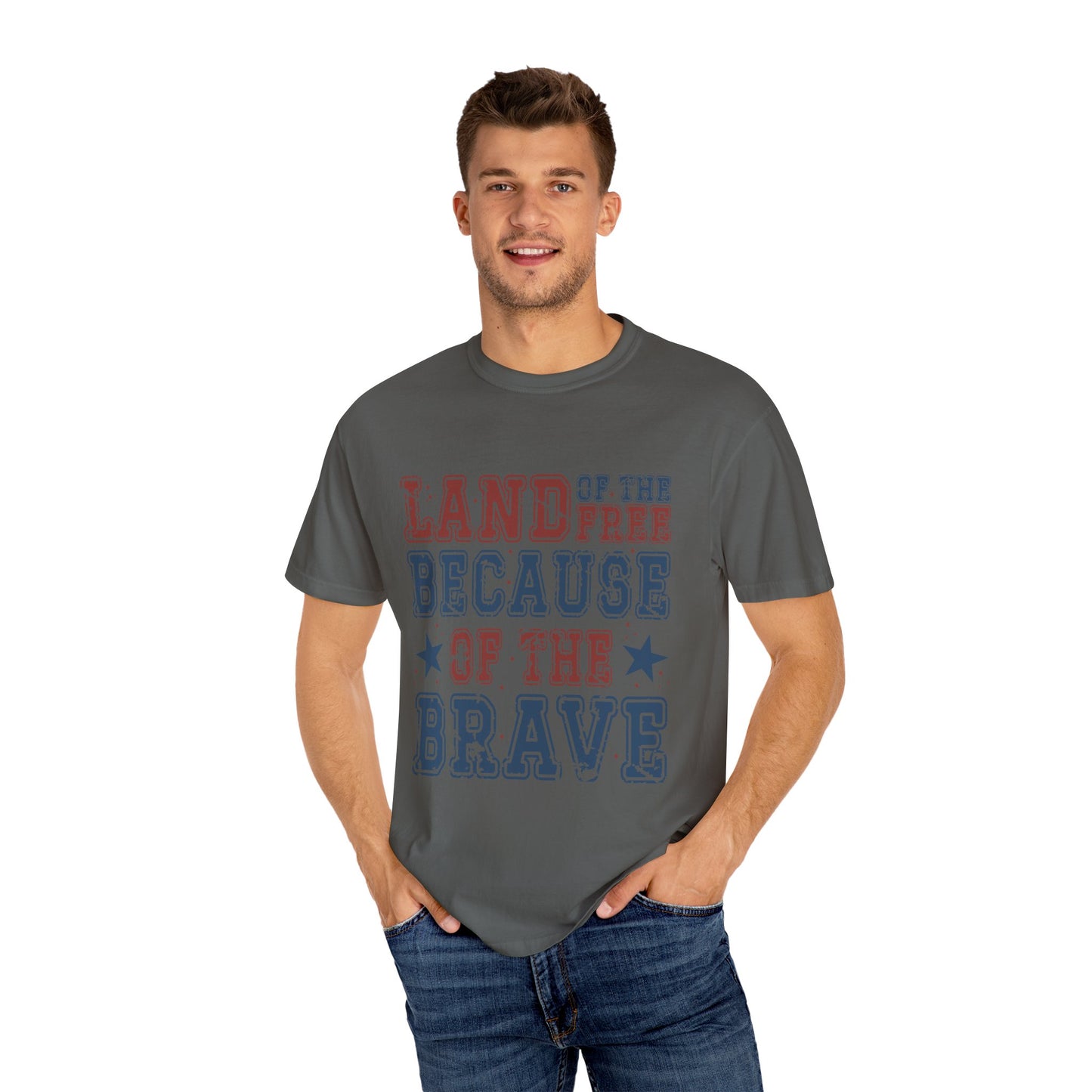 Land Of Free Shirt 4th of July Shirt Comfort Colors® Independence Day Patriotic Mom Dad Gift Exhausted but Free USA Humor Shirt