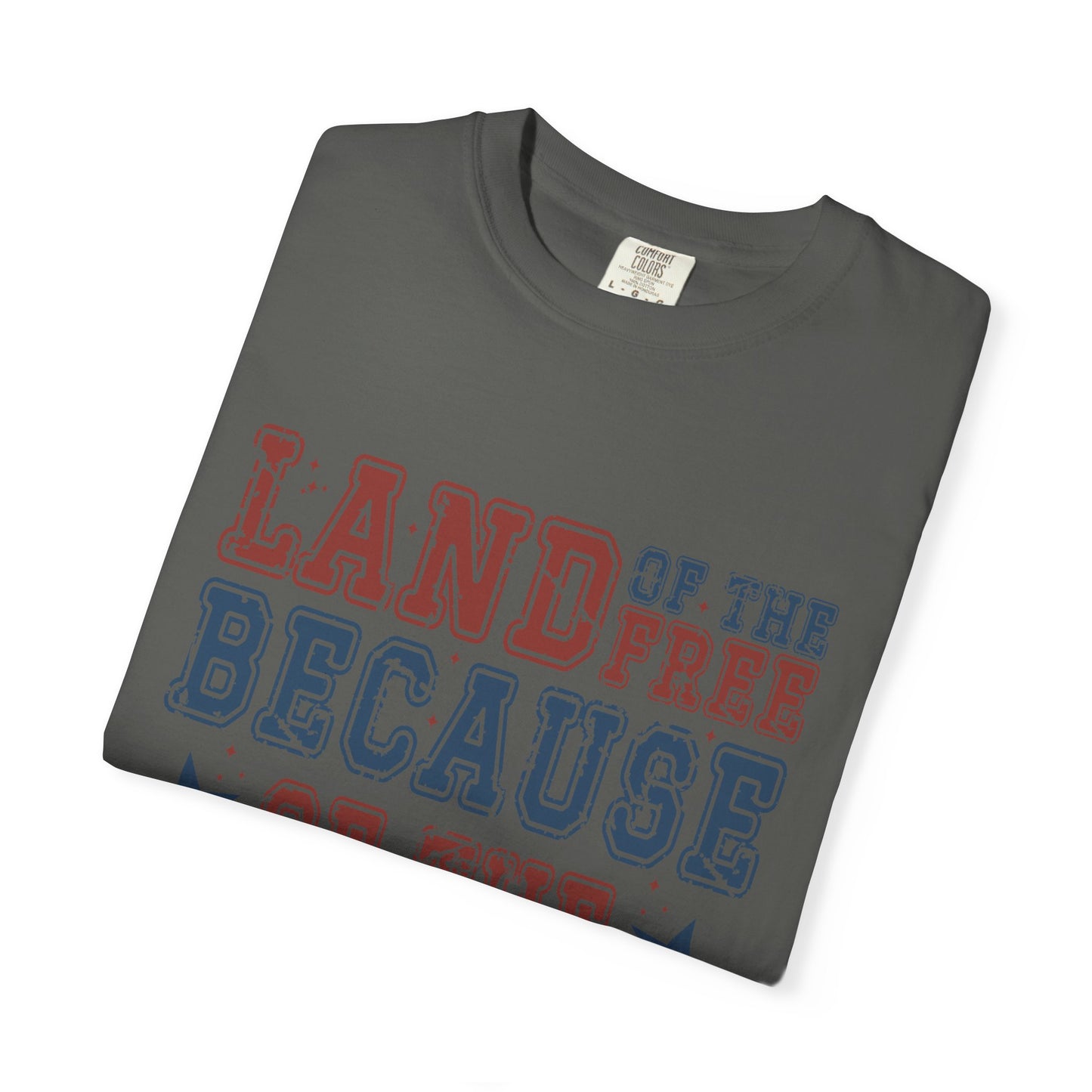 Land Of Free Shirt 4th of July Shirt Comfort Colors® Independence Day Patriotic Mom Dad Gift Exhausted but Free USA Humor Shirt