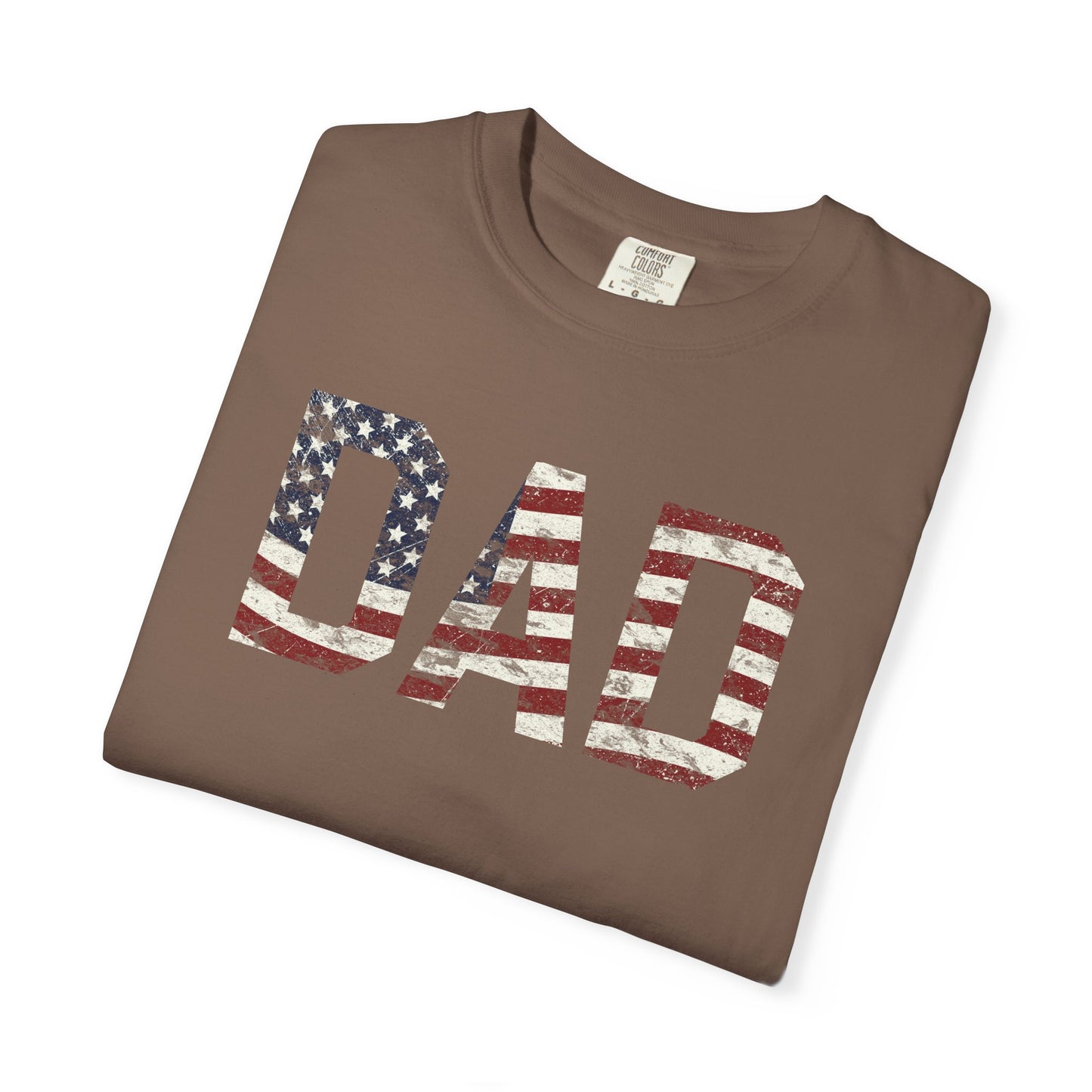 Dad 4th of July Shirt Comfort Colors® Independence Day Patriotic Mom Dad Gift Exhausted but Free USA Humor Shirt