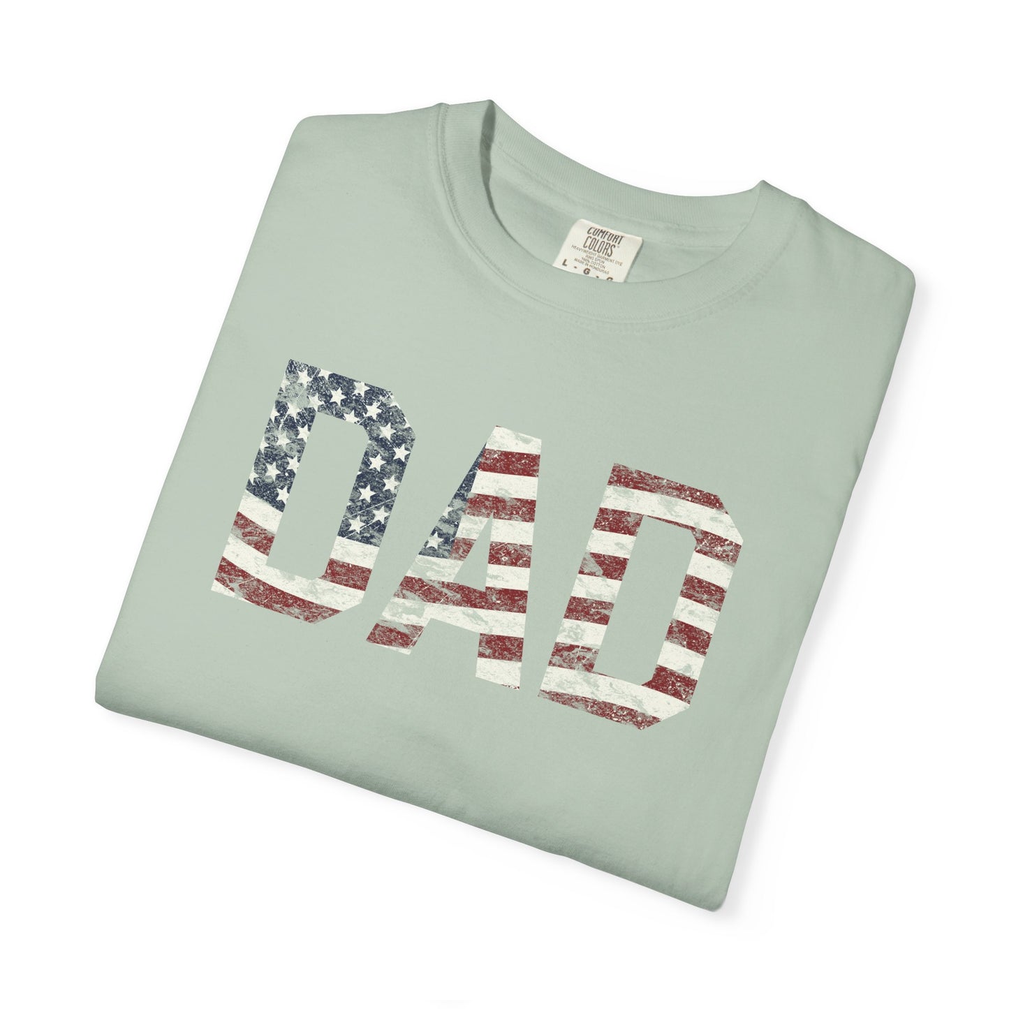 Dad 4th of July Shirt Comfort Colors® Independence Day Patriotic Mom Dad Gift Exhausted but Free USA Humor Shirt