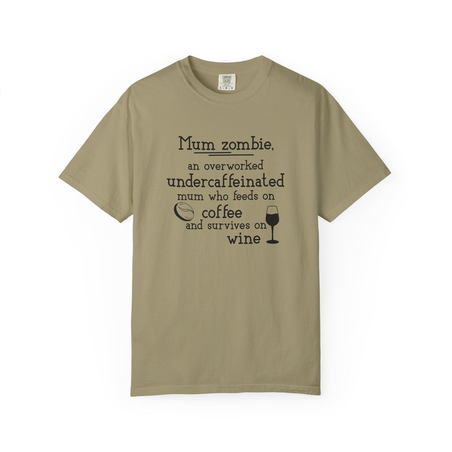 Comfort Colors® Mom Shirt Mom Zombie Shirt Wine Lover Shirt Coffee Lover Shirt Women Gift For Mother's Day Tee