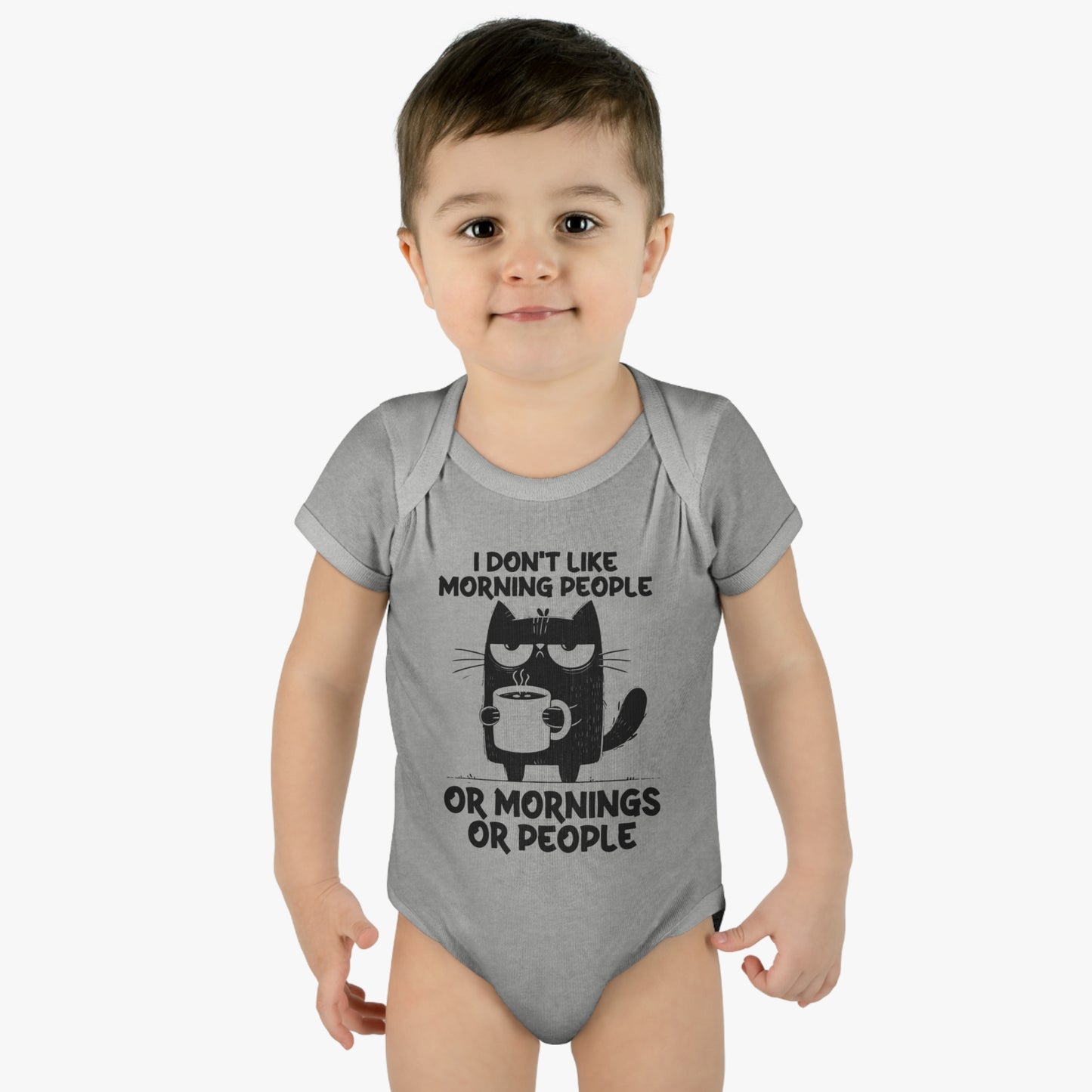Baby Bodysuit Infant Rib Jumpsuit Don't Like Morning People
