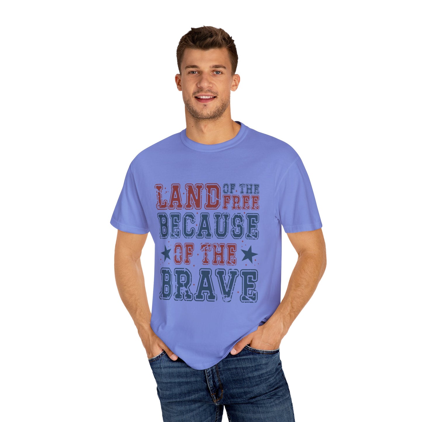 Land Of Free Shirt 4th of July Shirt Comfort Colors® Independence Day Patriotic Mom Dad Gift Exhausted but Free USA Humor Shirt