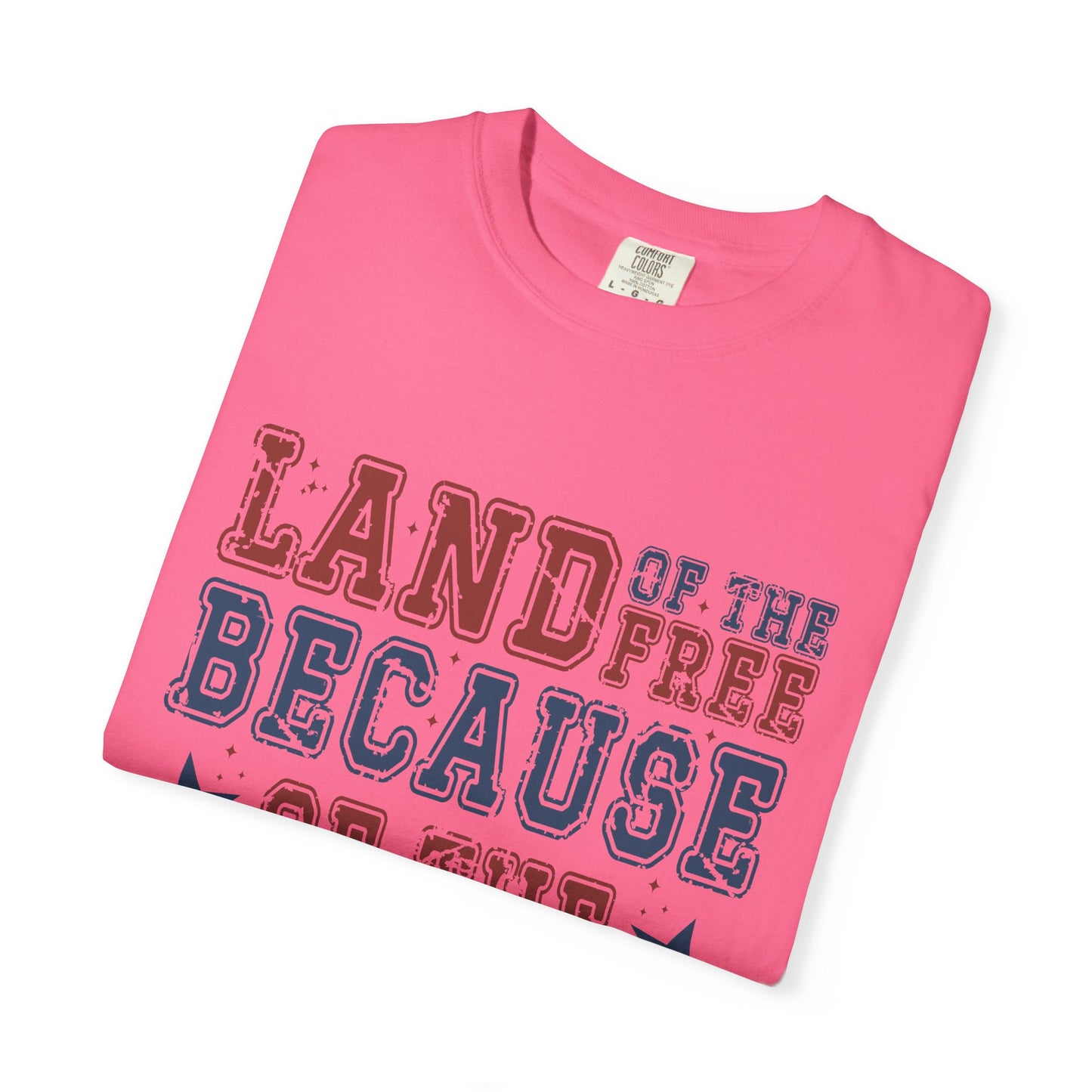 Land Of Free Shirt 4th of July Shirt Comfort Colors® Independence Day Patriotic Mom Dad Gift Exhausted but Free USA Humor Shirt