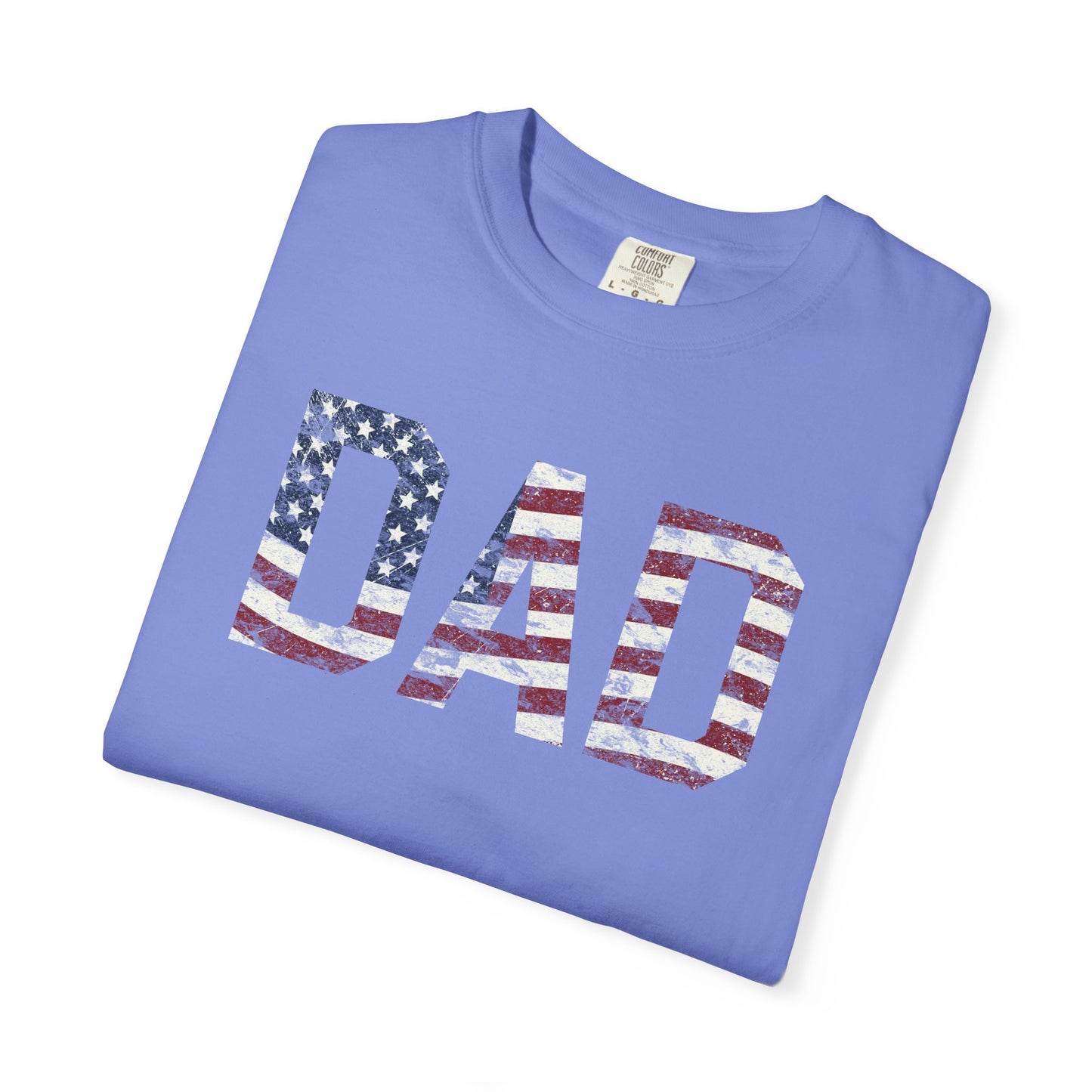 Dad 4th of July Shirt Comfort Colors® Independence Day Patriotic Mom Dad Gift Exhausted but Free USA Humor Shirt