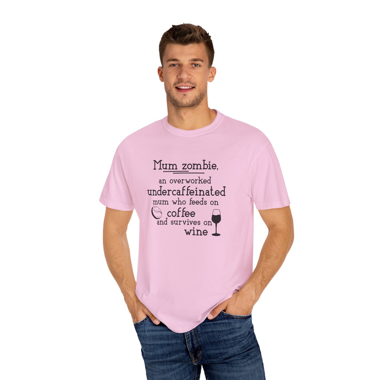 Comfort Colors® Mom Shirt Mom Zombie Shirt Wine Lover Shirt Coffee Lover Shirt Women Gift For Mother's Day Tee