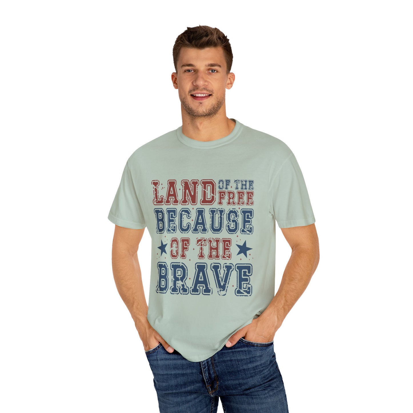 Land Of Free Shirt 4th of July Shirt Comfort Colors® Independence Day Patriotic Mom Dad Gift Exhausted but Free USA Humor Shirt