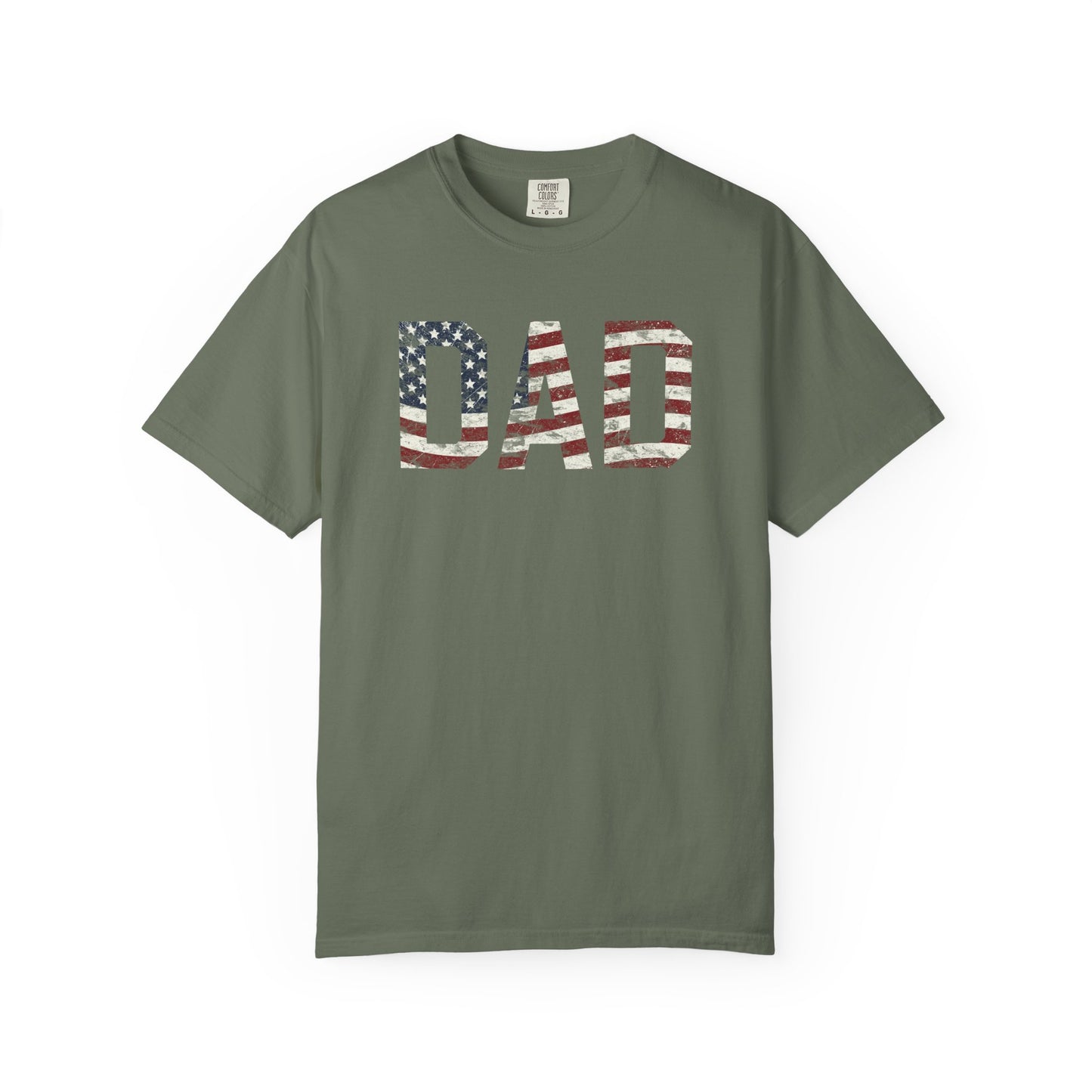 Dad 4th of July Shirt Comfort Colors® Independence Day Patriotic Mom Dad Gift Exhausted but Free USA Humor Shirt