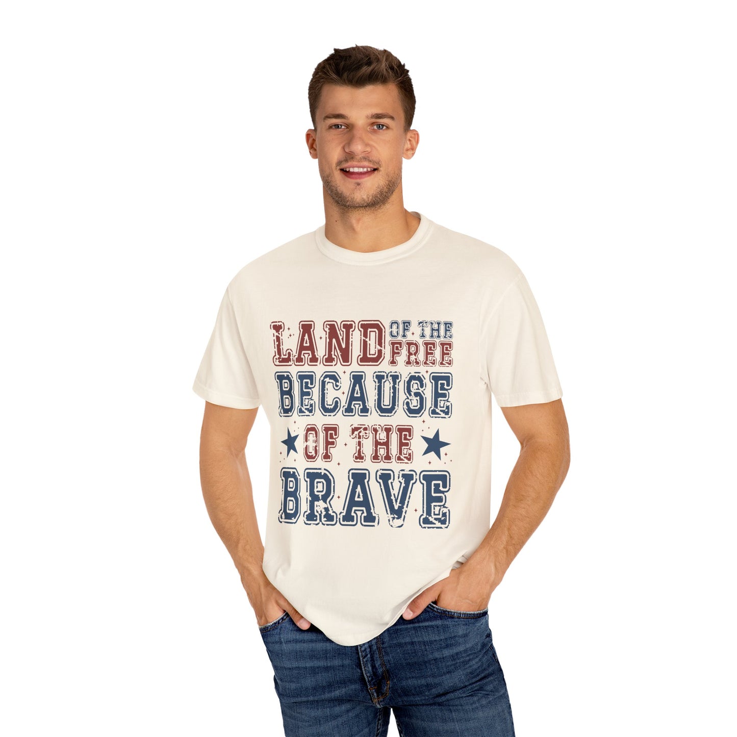 Land Of Free Shirt 4th of July Shirt Comfort Colors® Independence Day Patriotic Mom Dad Gift Exhausted but Free USA Humor Shirt