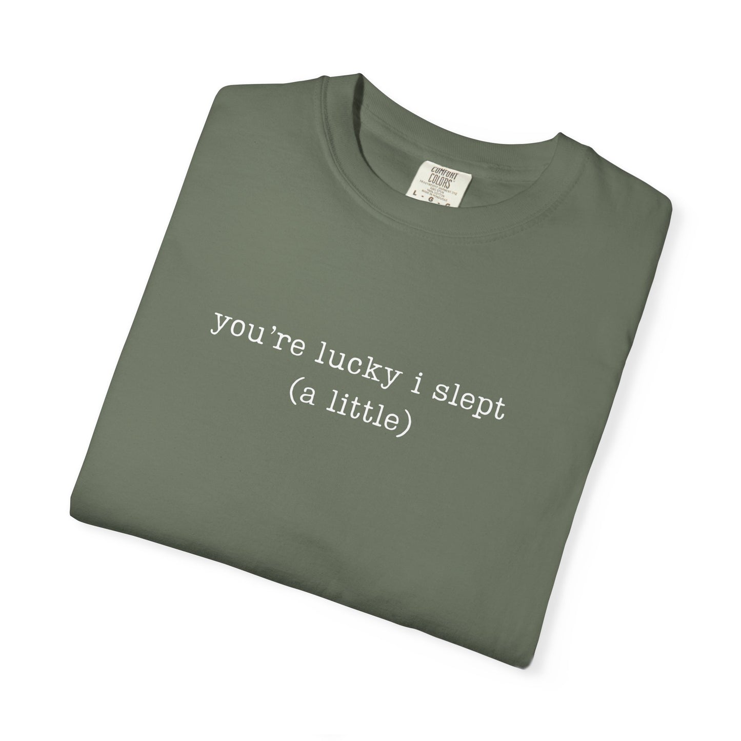 You're Lucky I Slept (a little) Funny Parenting Tee Comfort ColorsĀ® T-Shirt Meme Shirt Humor Birthday Gift For Mama Dad