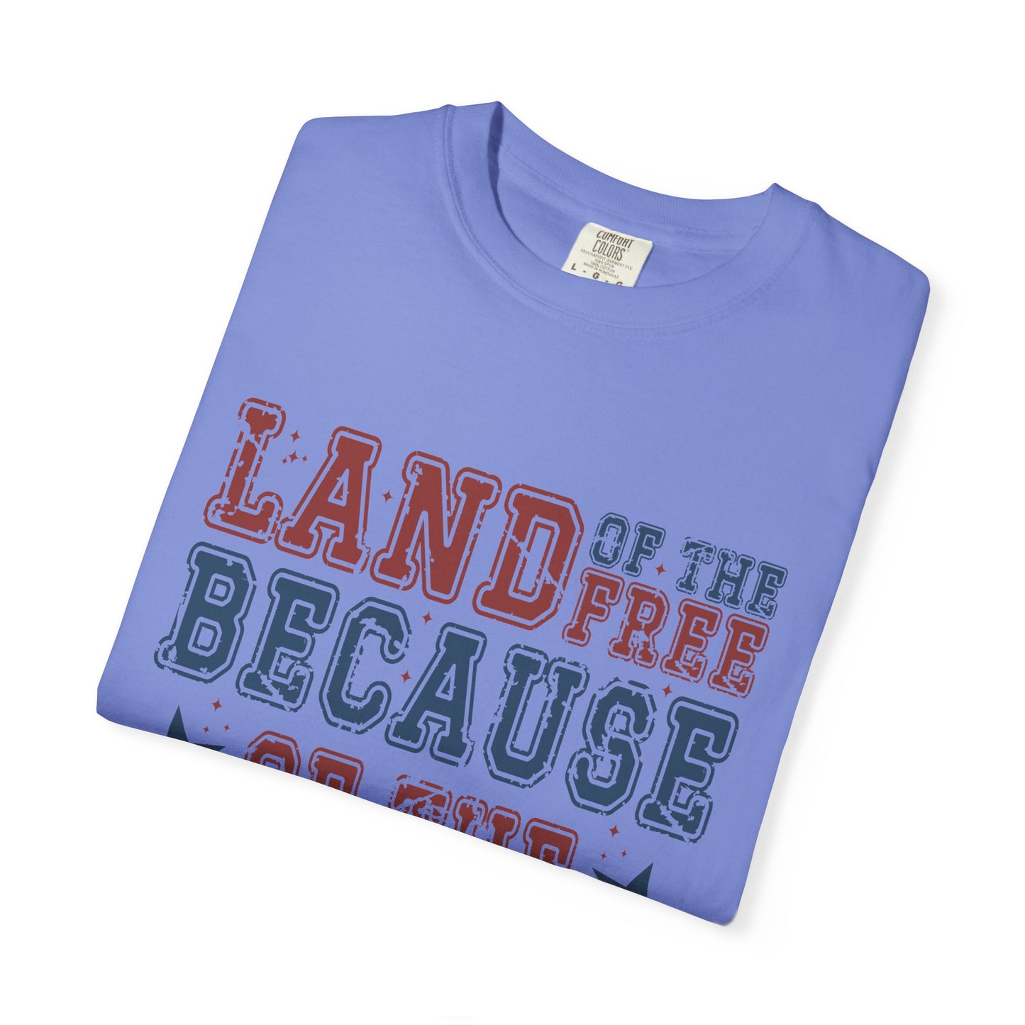 Land Of Free Shirt 4th of July Shirt Comfort Colors® Independence Day Patriotic Mom Dad Gift Exhausted but Free USA Humor Shirt