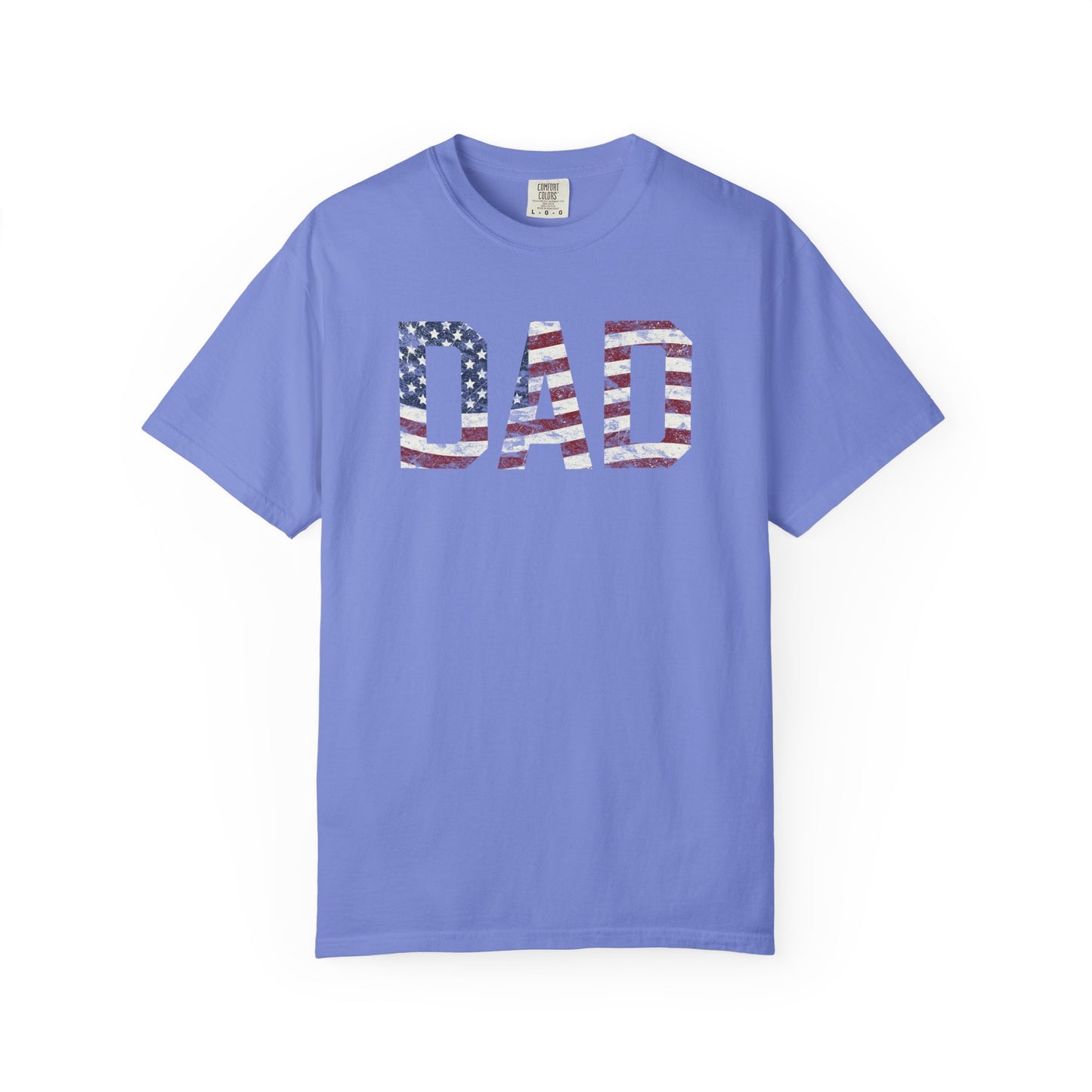 Dad 4th of July Shirt Comfort Colors® Independence Day Patriotic Mom Dad Gift Exhausted but Free USA Humor Shirt