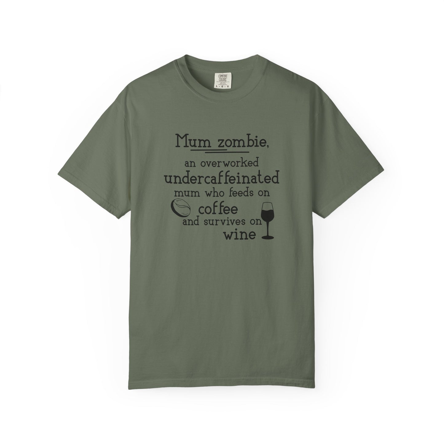 Comfort Colors® Mom Shirt Mom Zombie Shirt Wine Lover Shirt Coffee Lover Shirt Women Gift For Mother's Day Tee