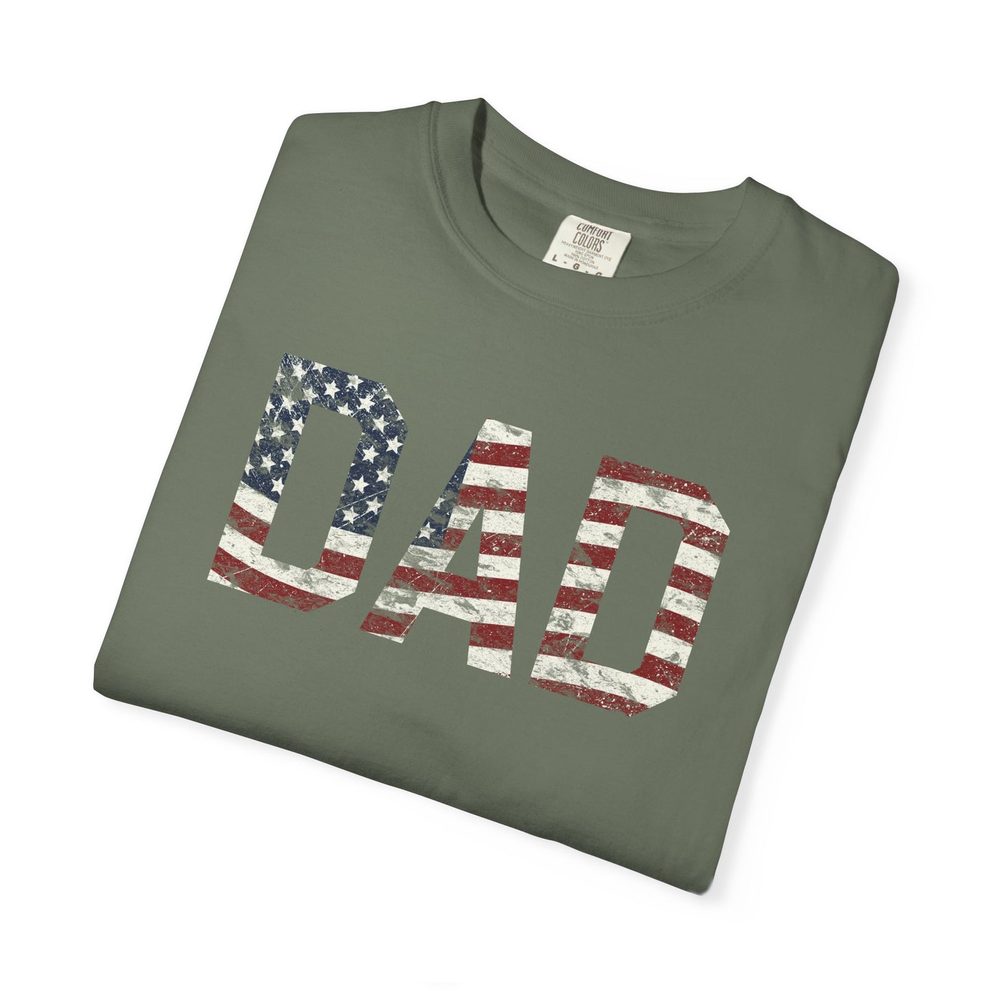 Dad 4th of July Shirt Comfort Colors® Independence Day Patriotic Mom Dad Gift Exhausted but Free USA Humor Shirt
