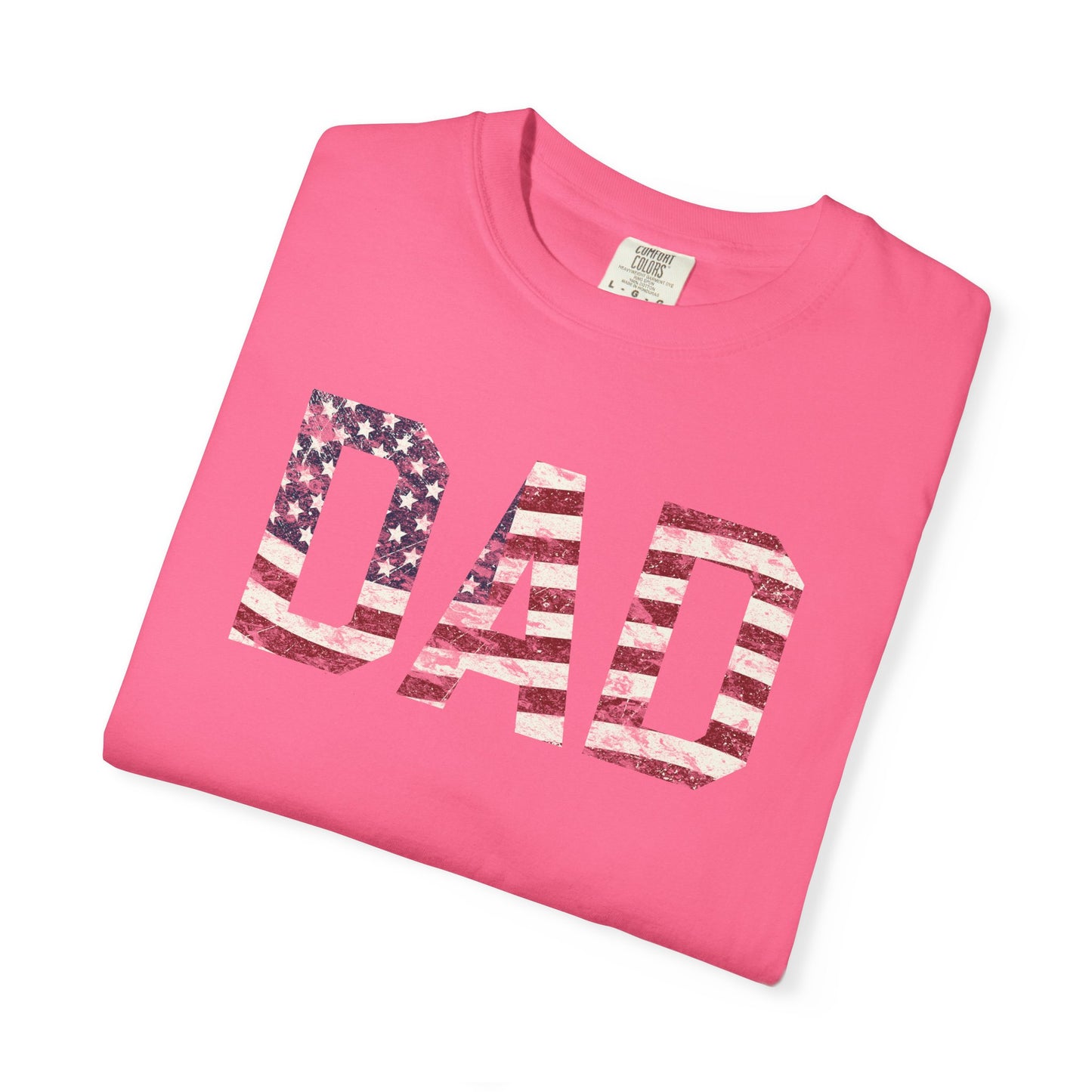Dad 4th of July Shirt Comfort Colors® Independence Day Patriotic Mom Dad Gift Exhausted but Free USA Humor Shirt