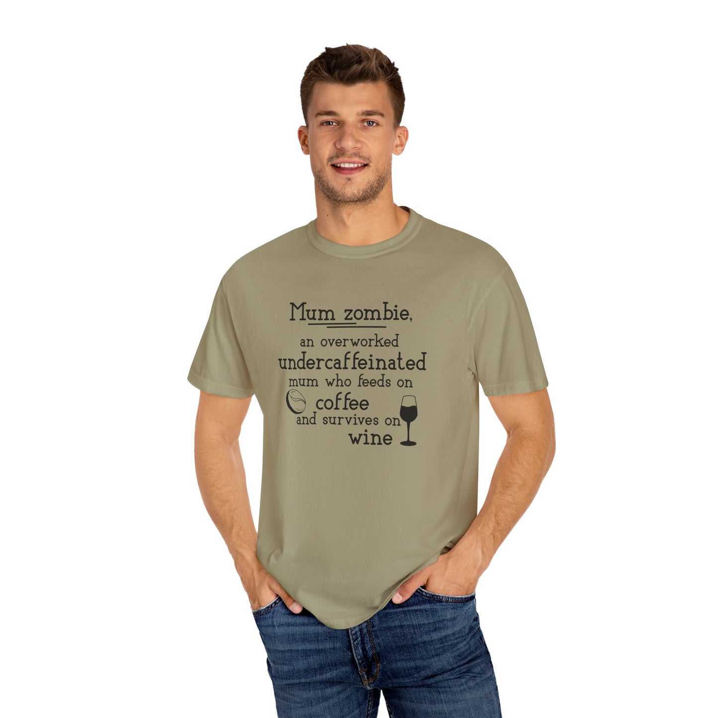 Comfort Colors® Mom Shirt Mom Zombie Shirt Wine Lover Shirt Coffee Lover Shirt Women Gift For Mother's Day Tee