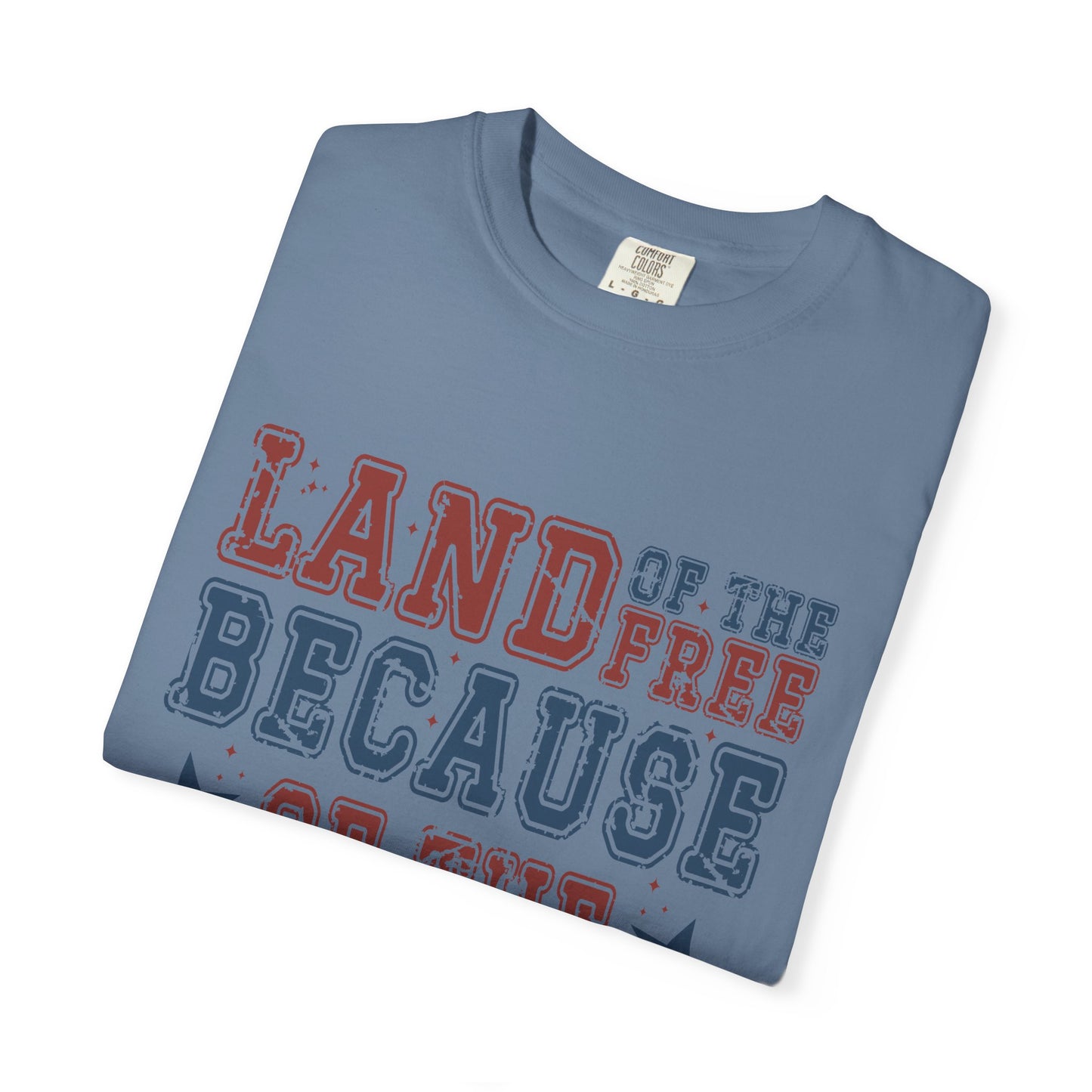 Land Of Free Shirt 4th of July Shirt Comfort Colors® Independence Day Patriotic Mom Dad Gift Exhausted but Free USA Humor Shirt
