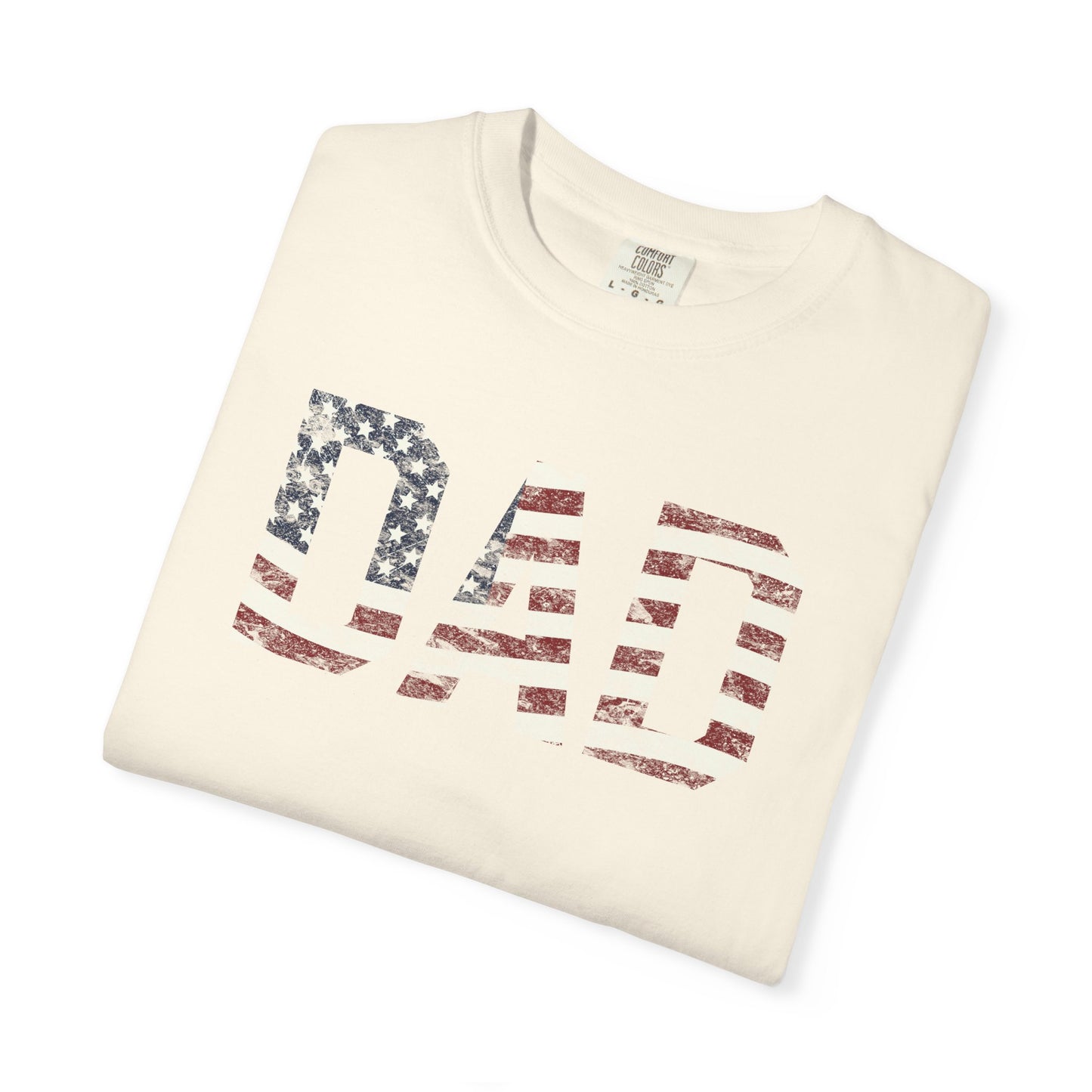 Dad 4th of July Shirt Comfort Colors® Independence Day Patriotic Mom Dad Gift Exhausted but Free USA Humor Shirt