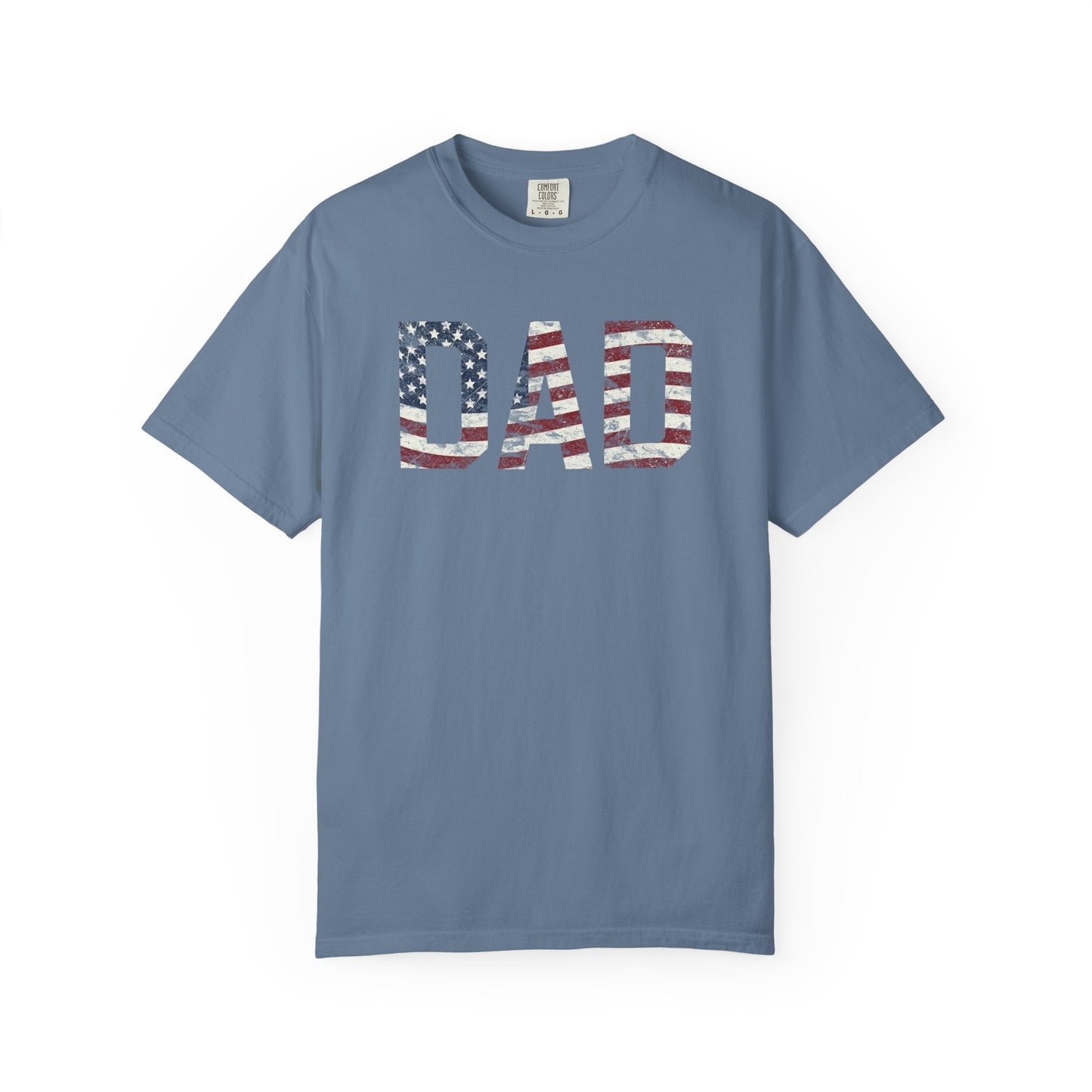 Dad 4th of July Shirt Comfort Colors® Independence Day Patriotic Mom Dad Gift Exhausted but Free USA Humor Shirt