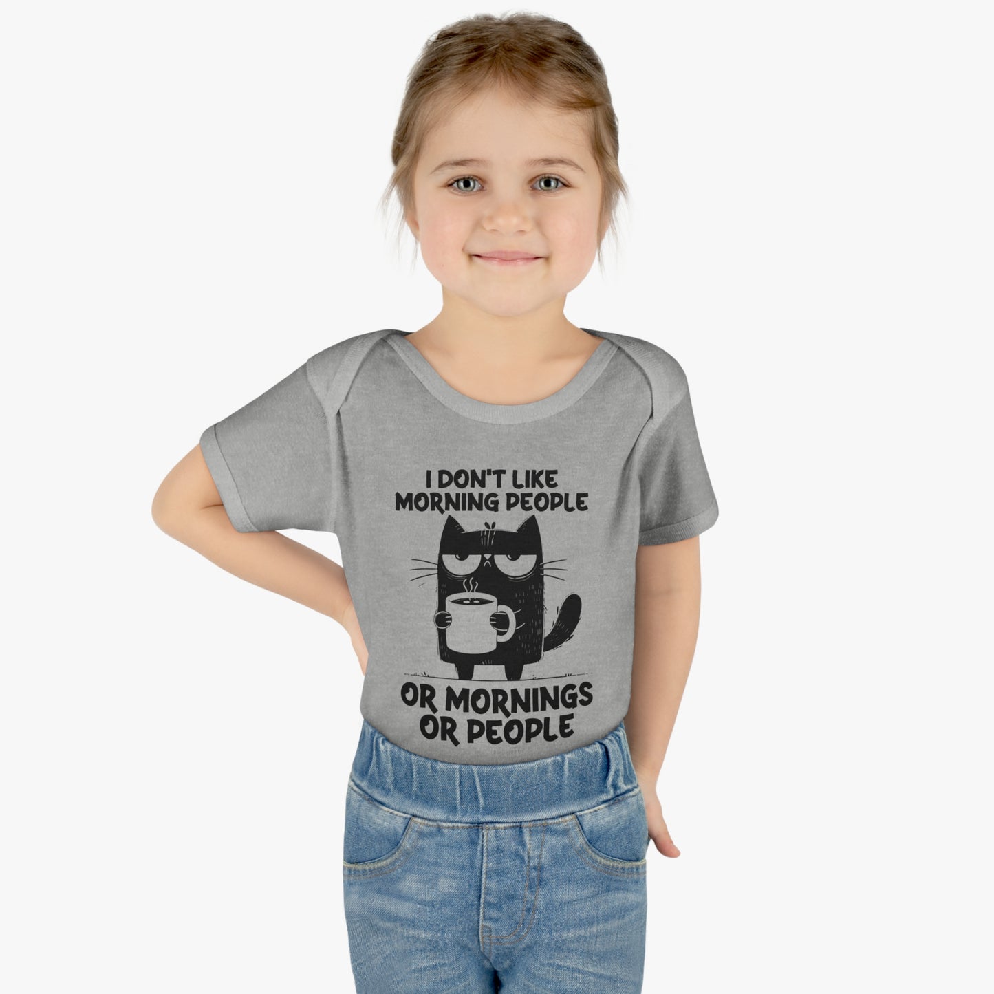 Baby Bodysuit Infant Rib Jumpsuit Don't Like Morning People
