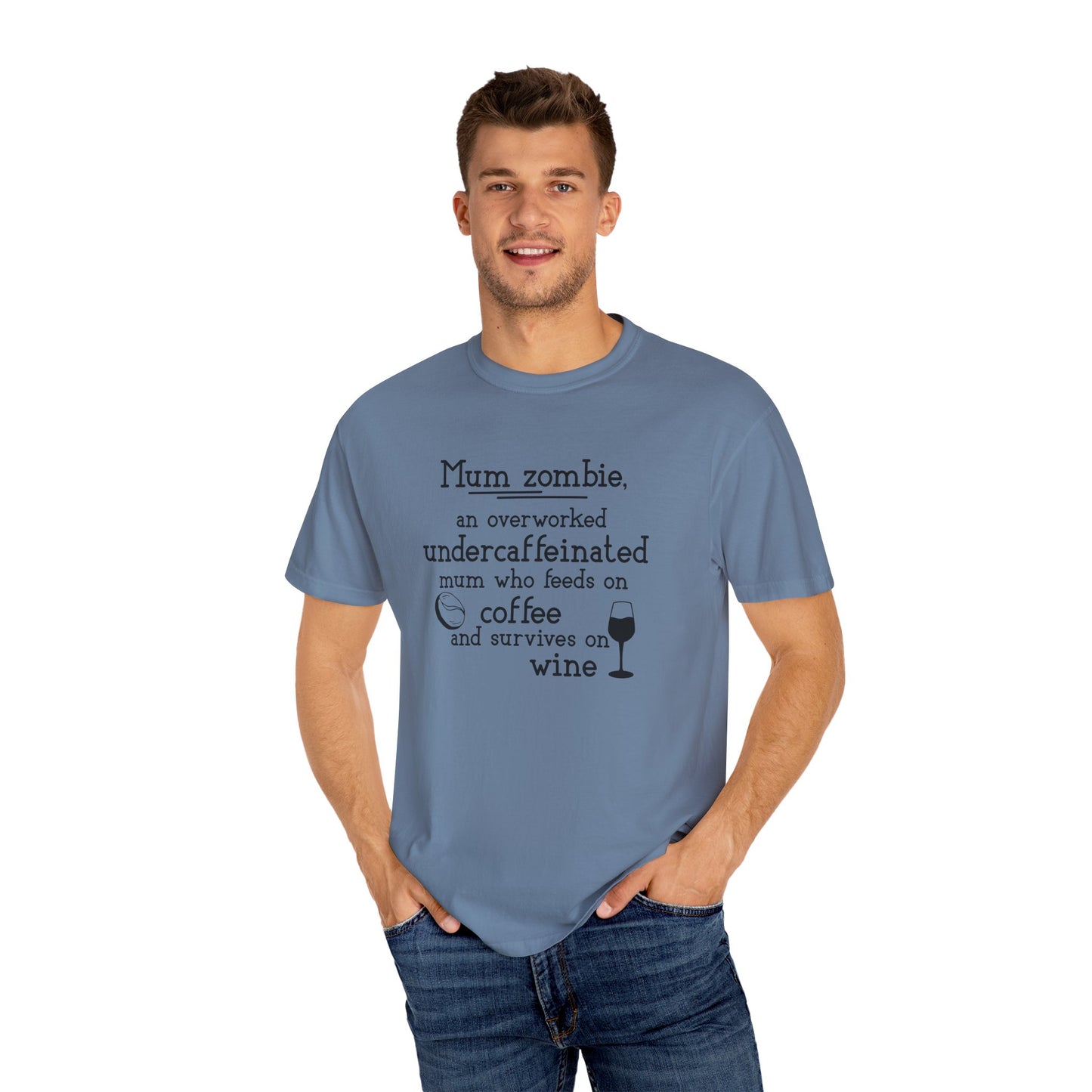 Comfort Colors® Mom Shirt Mom Zombie Shirt Wine Lover Shirt Coffee Lover Shirt Women Gift For Mother's Day Tee