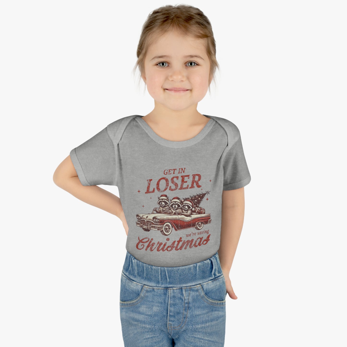 Baby Bodysuit Merry Christmas Infant Rib Jumpsuit Get In Loser