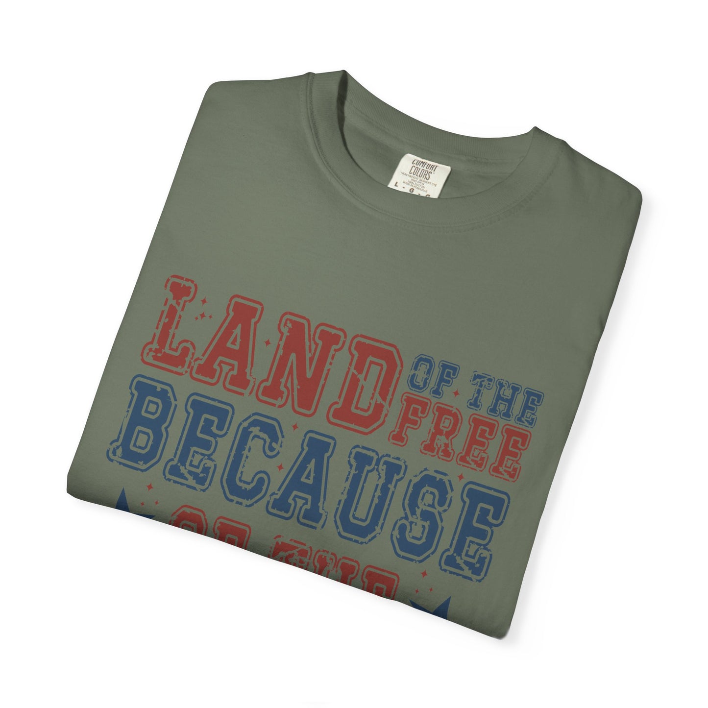Land Of Free Shirt 4th of July Shirt Comfort Colors® Independence Day Patriotic Mom Dad Gift Exhausted but Free USA Humor Shirt