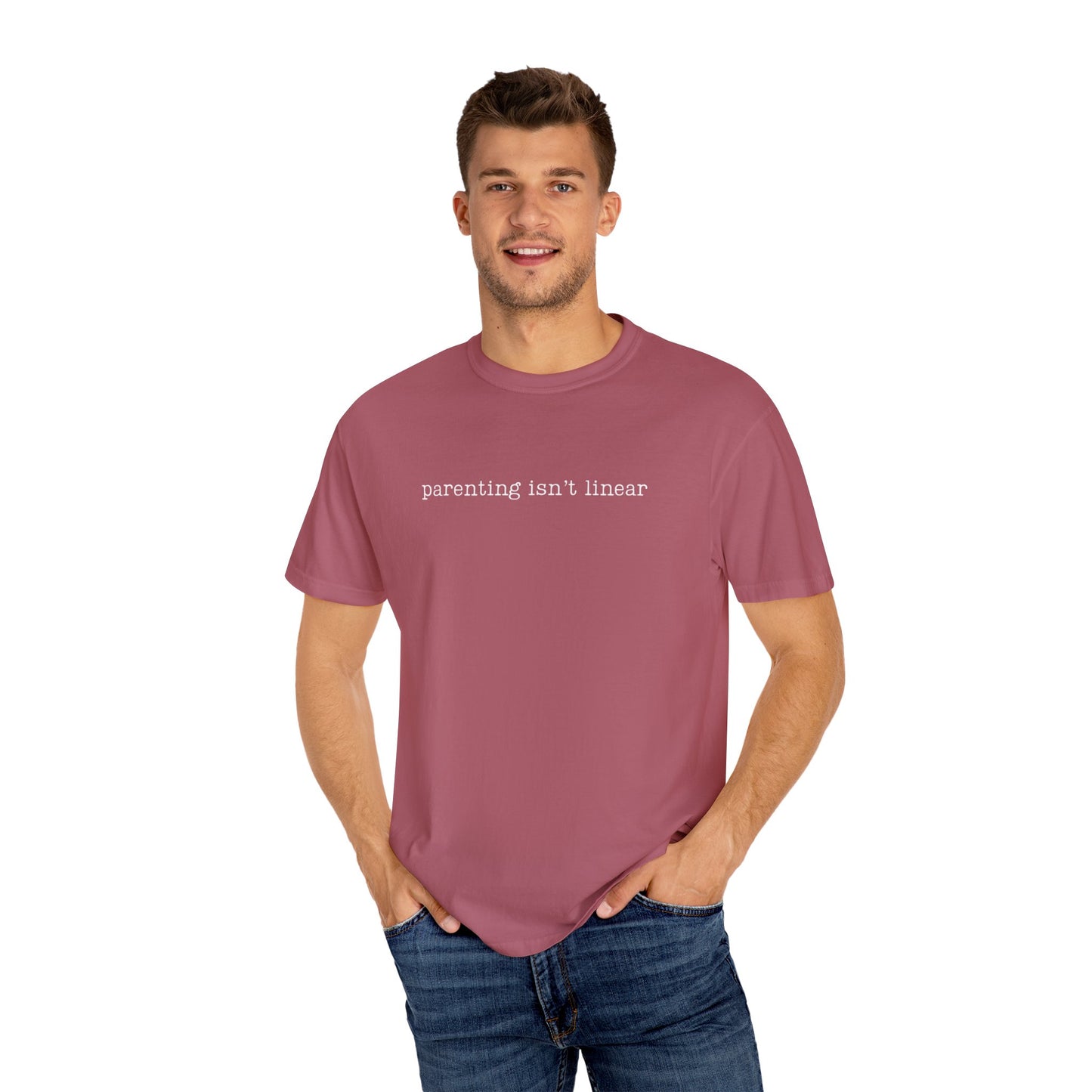 Parenting isn't linear Funny Parenting Tee Comfort ColorsĀ® T-Shirt Meme Shirt Humor Birthday Gift For Mama Dad