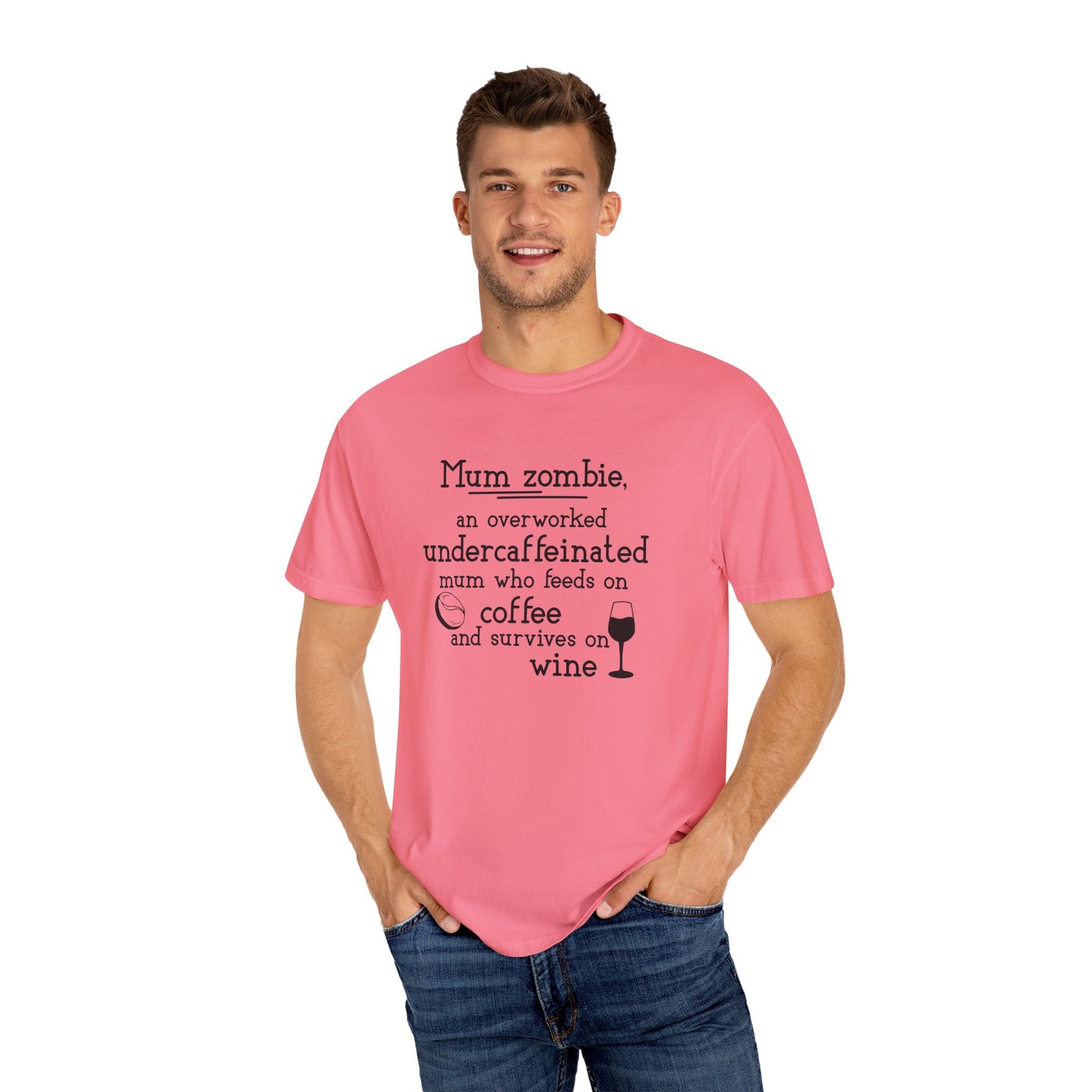 Comfort Colors® Mom Shirt Mom Zombie Shirt Wine Lover Shirt Coffee Lover Shirt Women Gift For Mother's Day Tee