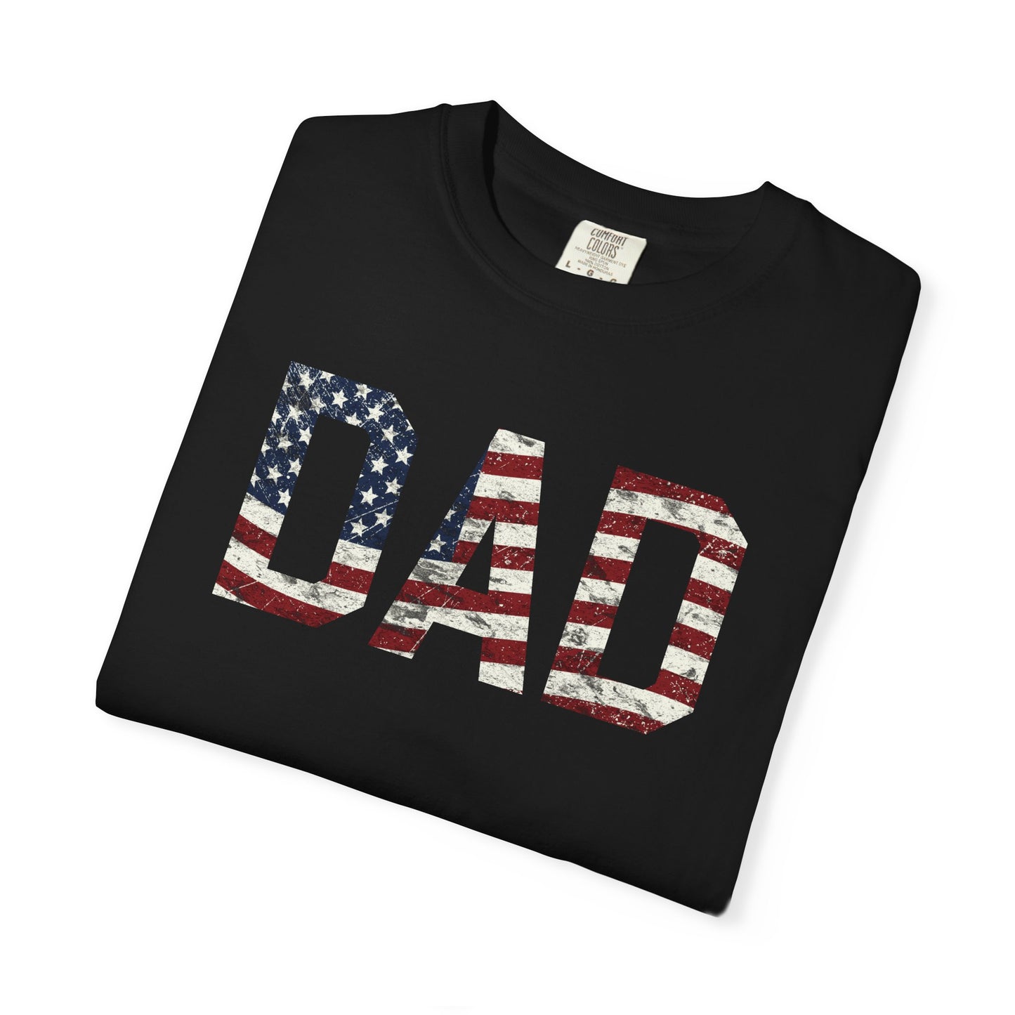 Dad 4th of July Shirt Comfort Colors® Independence Day Patriotic Mom Dad Gift Exhausted but Free USA Humor Shirt