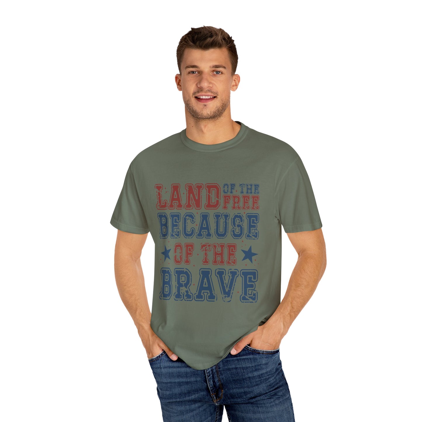 Land Of Free Shirt 4th of July Shirt Comfort Colors® Independence Day Patriotic Mom Dad Gift Exhausted but Free USA Humor Shirt