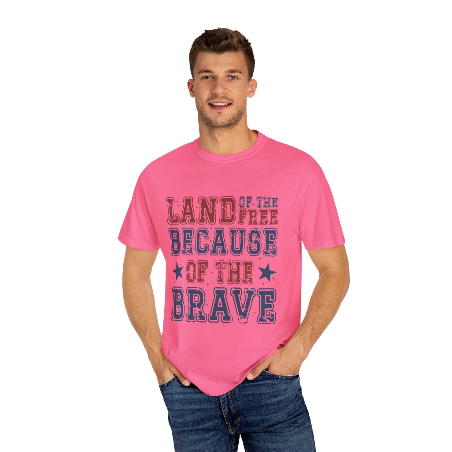 Land Of Free Shirt 4th of July Shirt Comfort Colors® Independence Day Patriotic Mom Dad Gift Exhausted but Free USA Humor Shirt