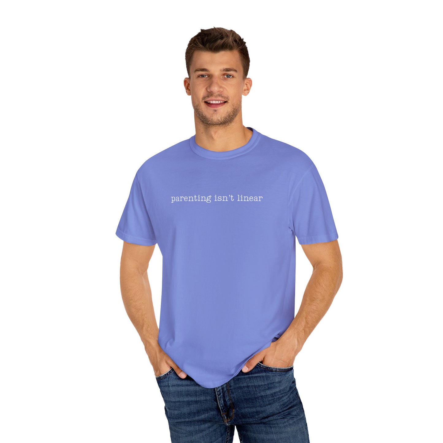 Parenting isn't linear Funny Parenting Tee Comfort ColorsĀ® T-Shirt Meme Shirt Humor Birthday Gift For Mama Dad