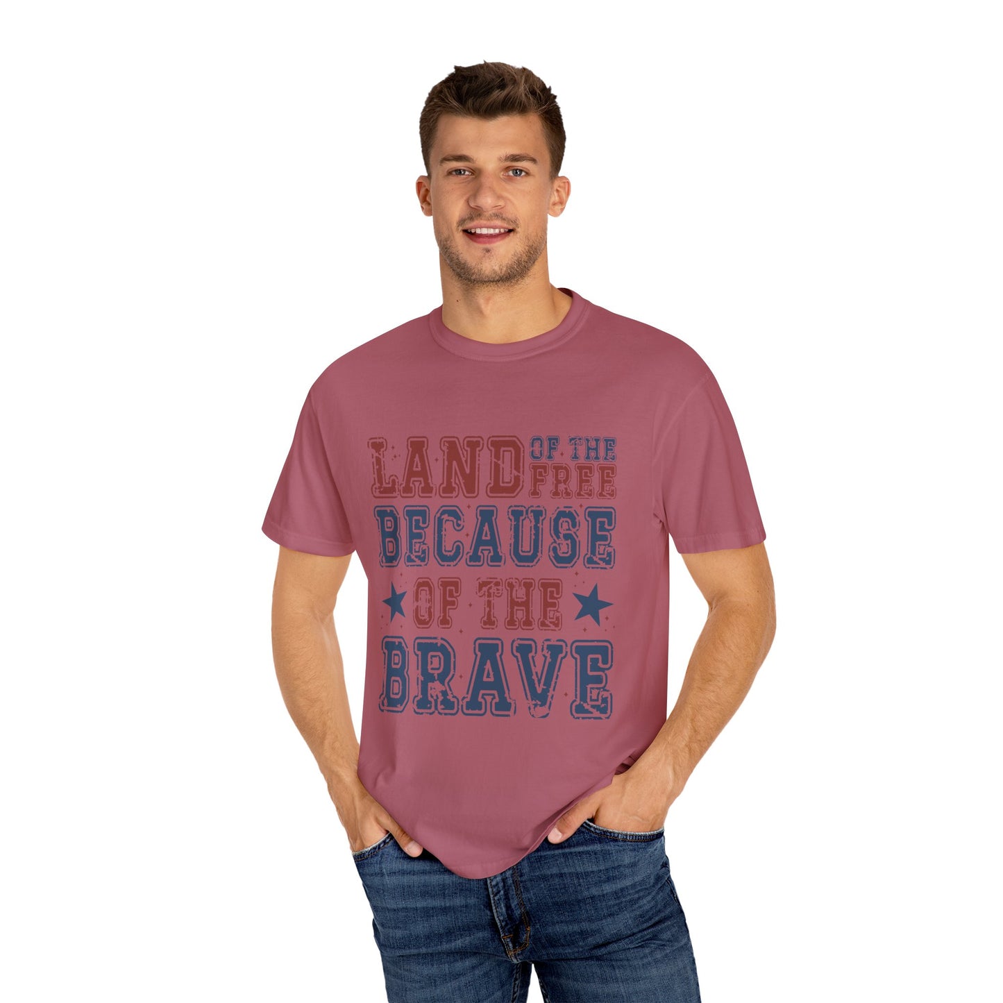 Land Of Free Shirt 4th of July Shirt Comfort Colors® Independence Day Patriotic Mom Dad Gift Exhausted but Free USA Humor Shirt