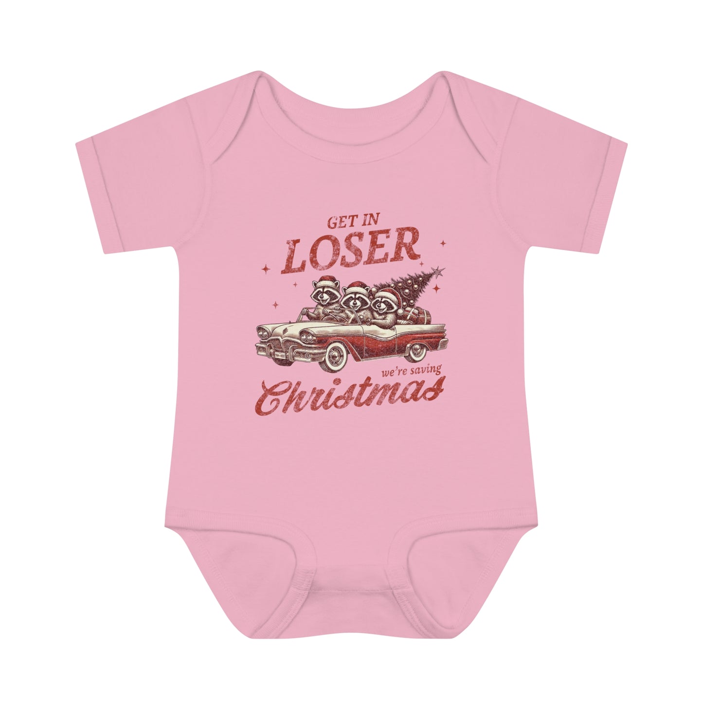 Baby Bodysuit Merry Christmas Infant Rib Jumpsuit Get In Loser