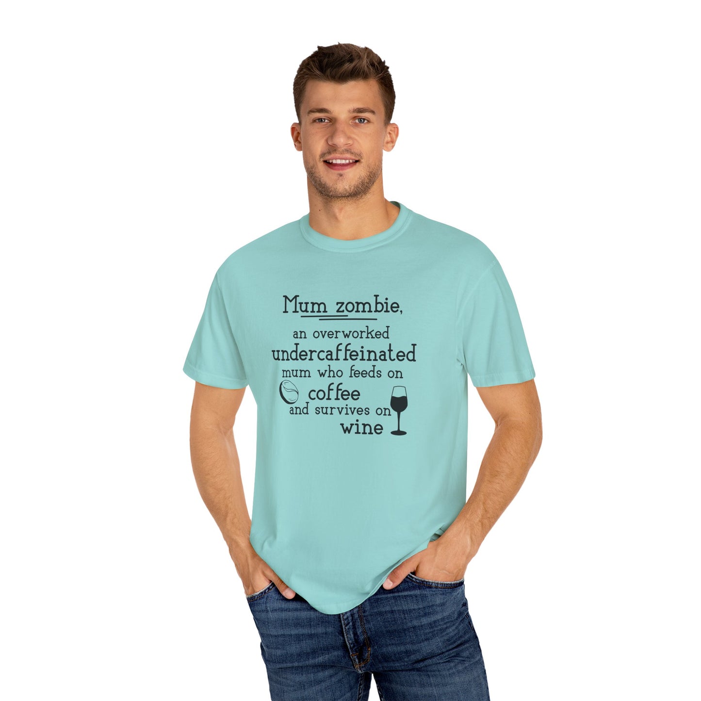 Comfort Colors® Mom Shirt Mom Zombie Shirt Wine Lover Shirt Coffee Lover Shirt Women Gift For Mother's Day Tee