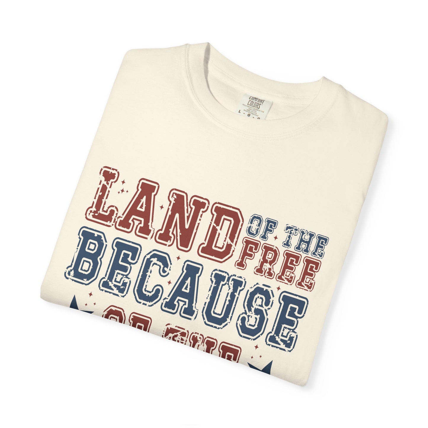 Land Of Free Shirt 4th of July Shirt Comfort Colors® Independence Day Patriotic Mom Dad Gift Exhausted but Free USA Humor Shirt
