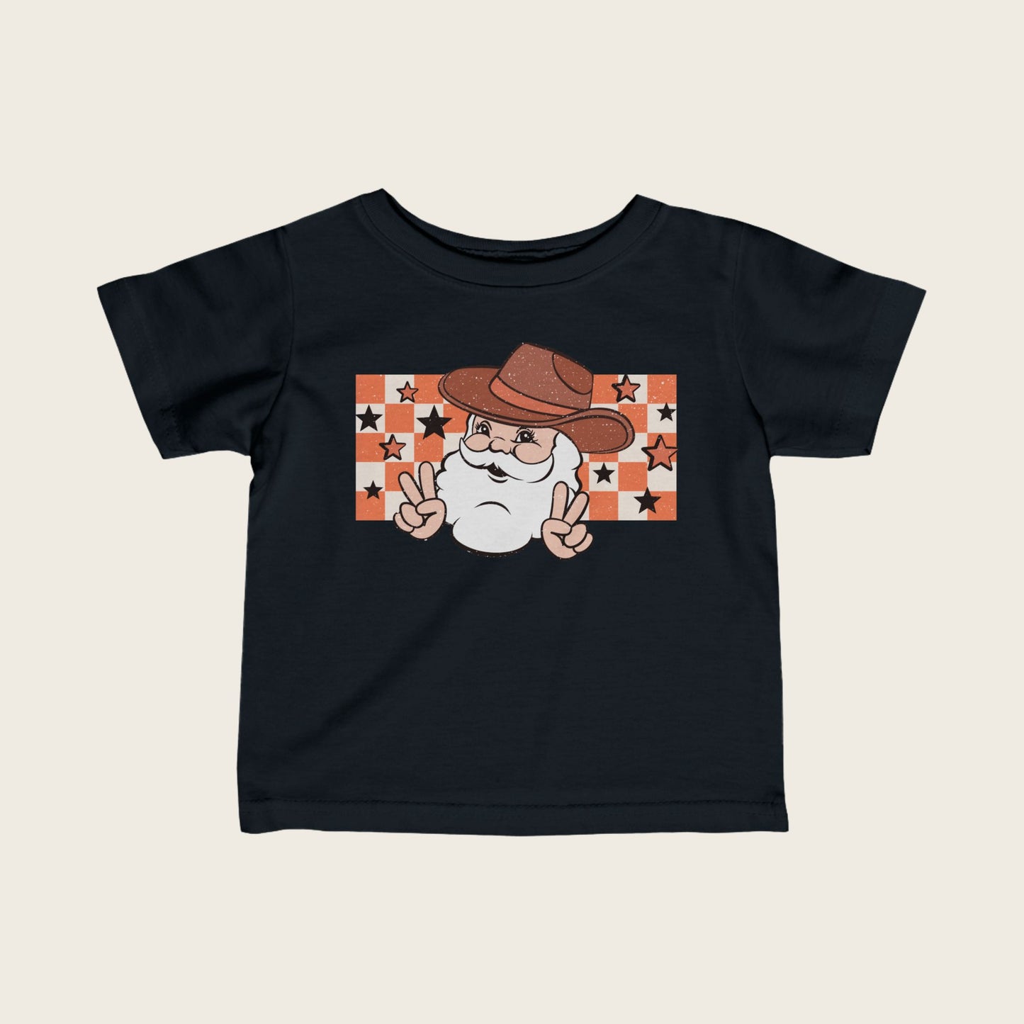Christmas Infant Tee - Cowboy Santa