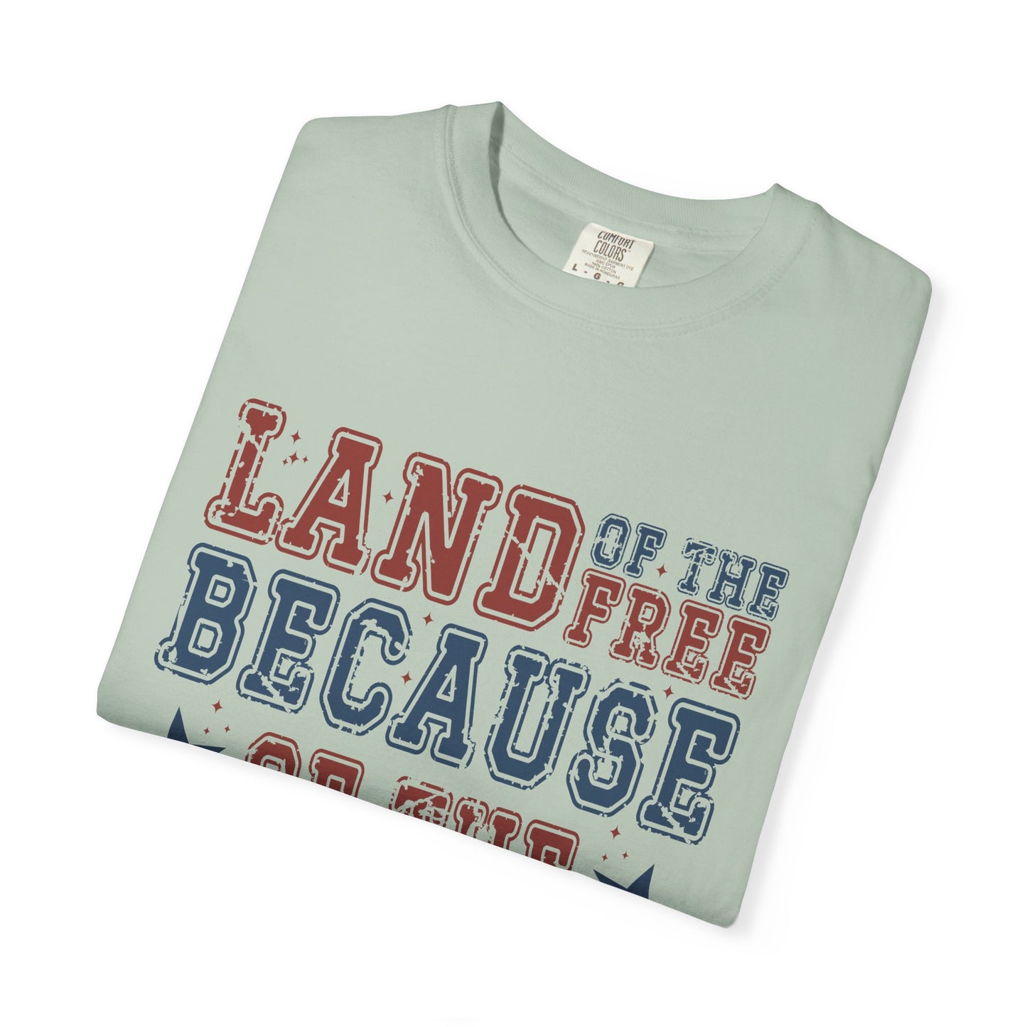 Land Of Free Shirt 4th of July Shirt Comfort Colors® Independence Day Patriotic Mom Dad Gift Exhausted but Free USA Humor Shirt