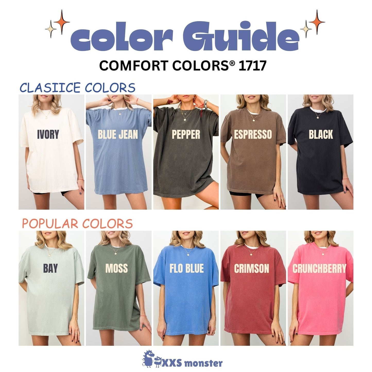 a group of women's shirts with different colors