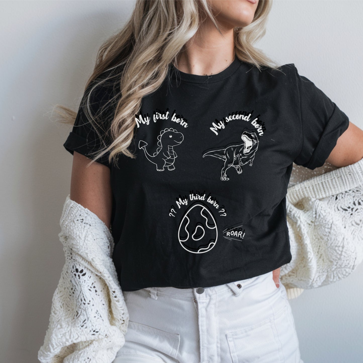 3rd Pregnancy Photo Shooting Shirt For Mama Black&White