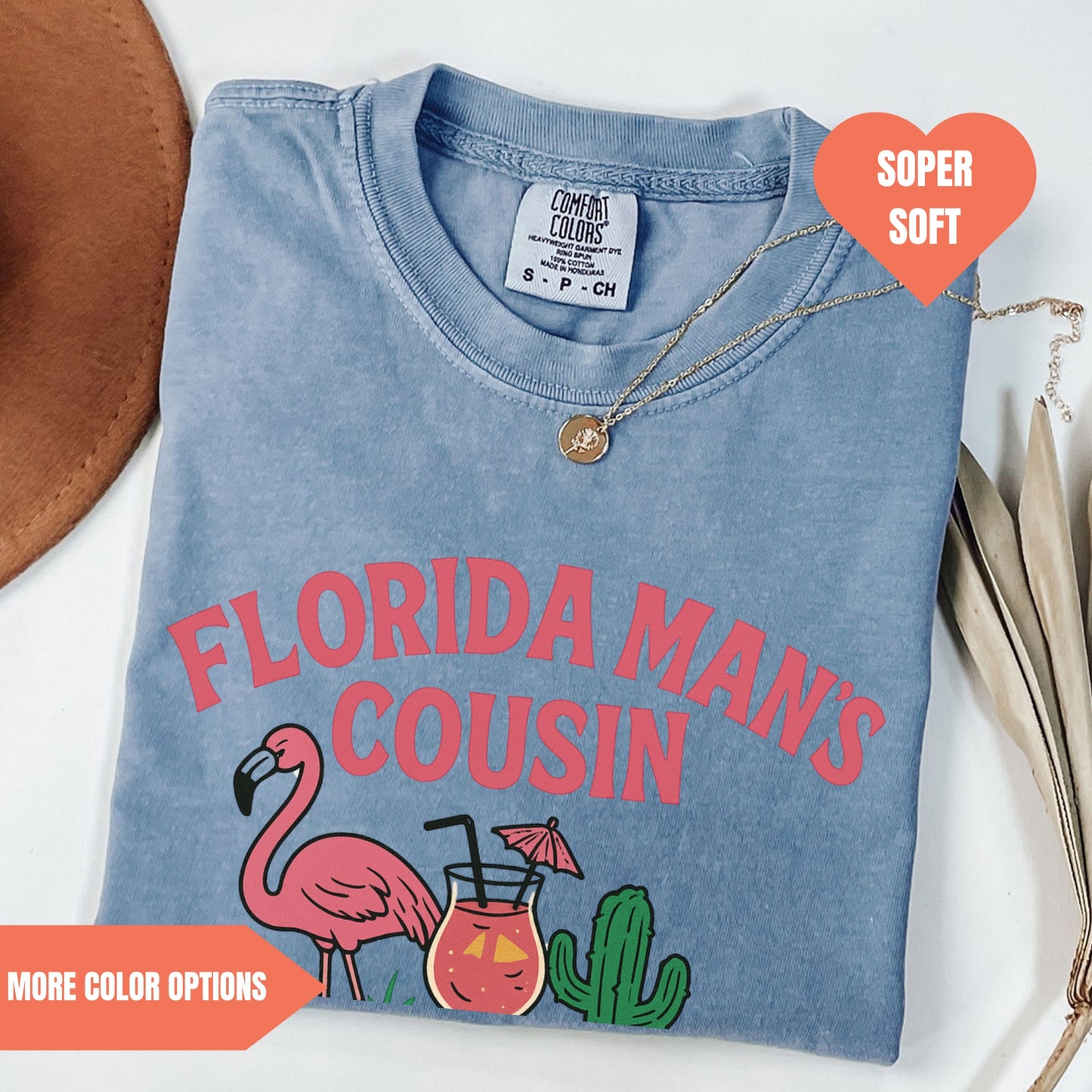 Florida Man's Cousin Shirt Funny Flamingo Gator Tee