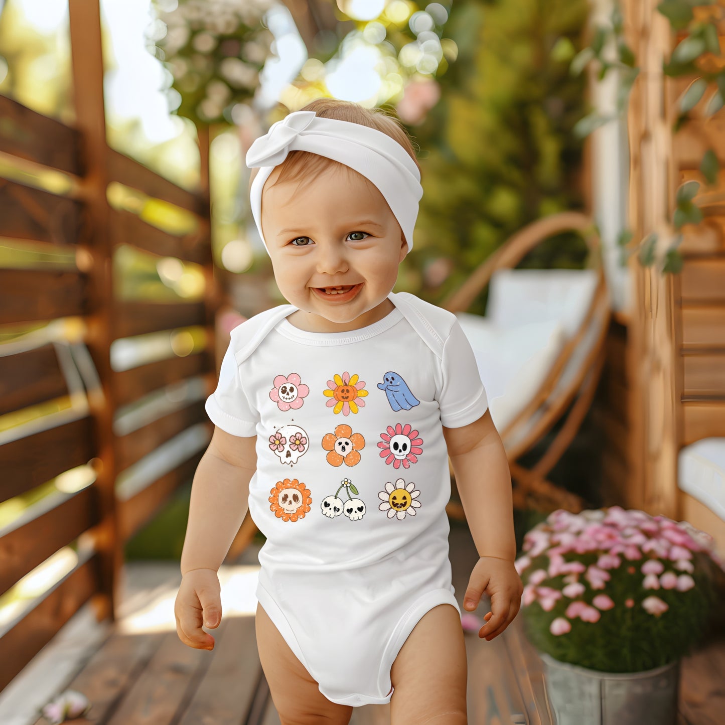 Groovy GhostHalloween Baby Bodysuit