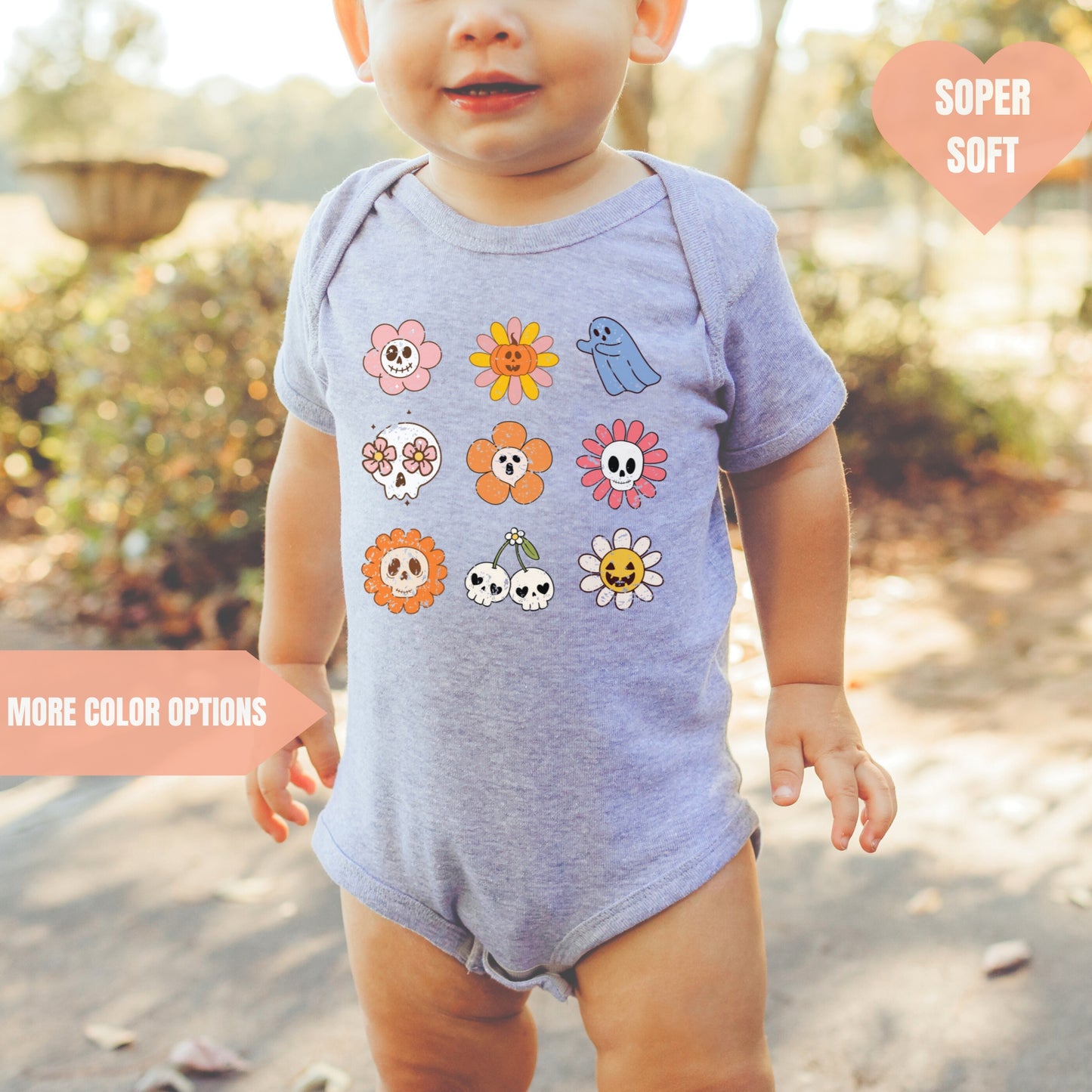 Groovy GhostHalloween Baby Bodysuit