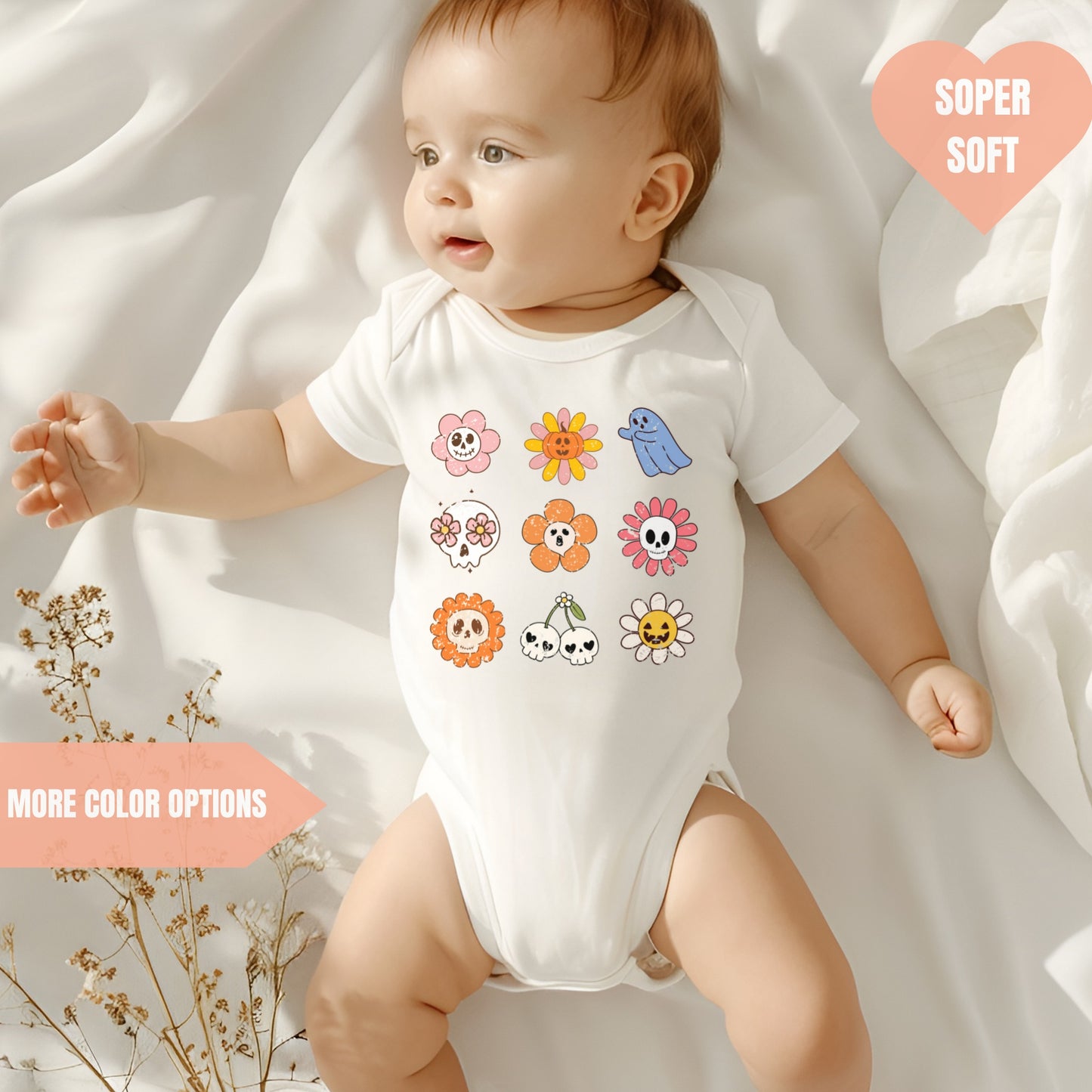 Groovy GhostHalloween Baby Bodysuit