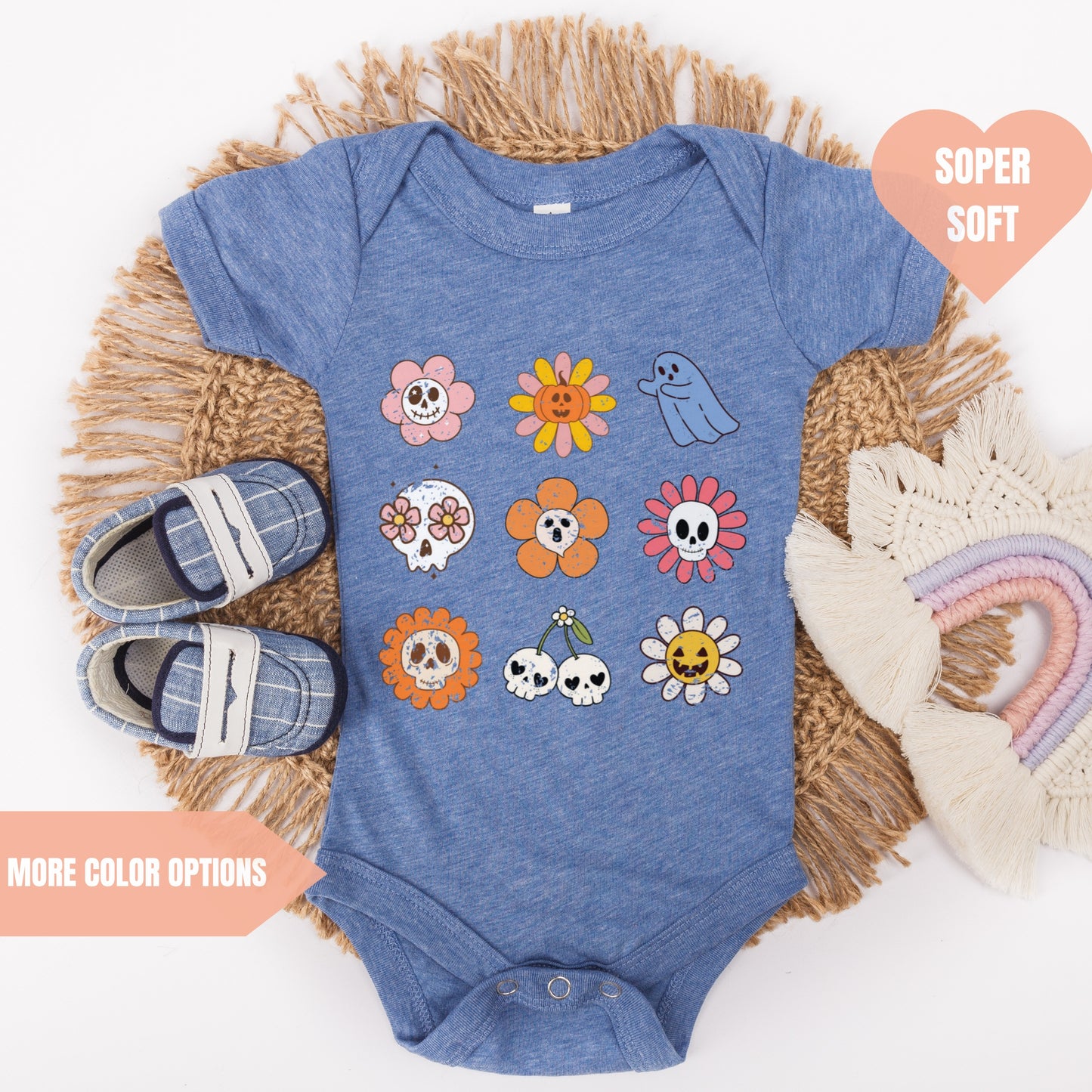 Groovy GhostHalloween Baby Bodysuit