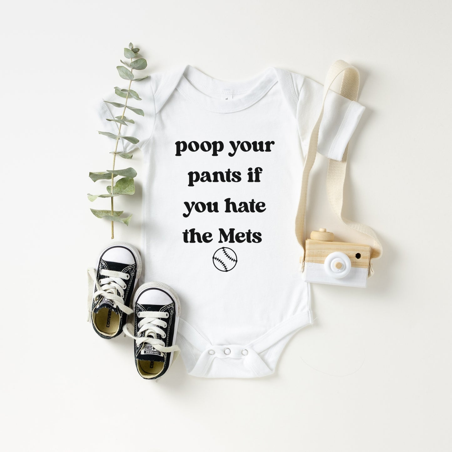 Poop Your Pants If You Hate the Mets Baby Bodysuit Baseball Game Day Outfit